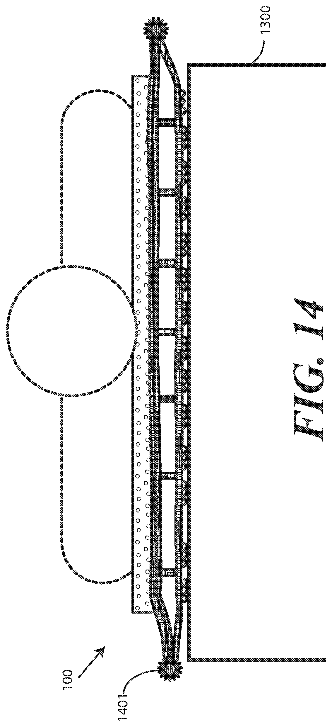 Patent US12564530 Figure 14 – Inflatable patient positioner with selectively engaging surface gripping zones