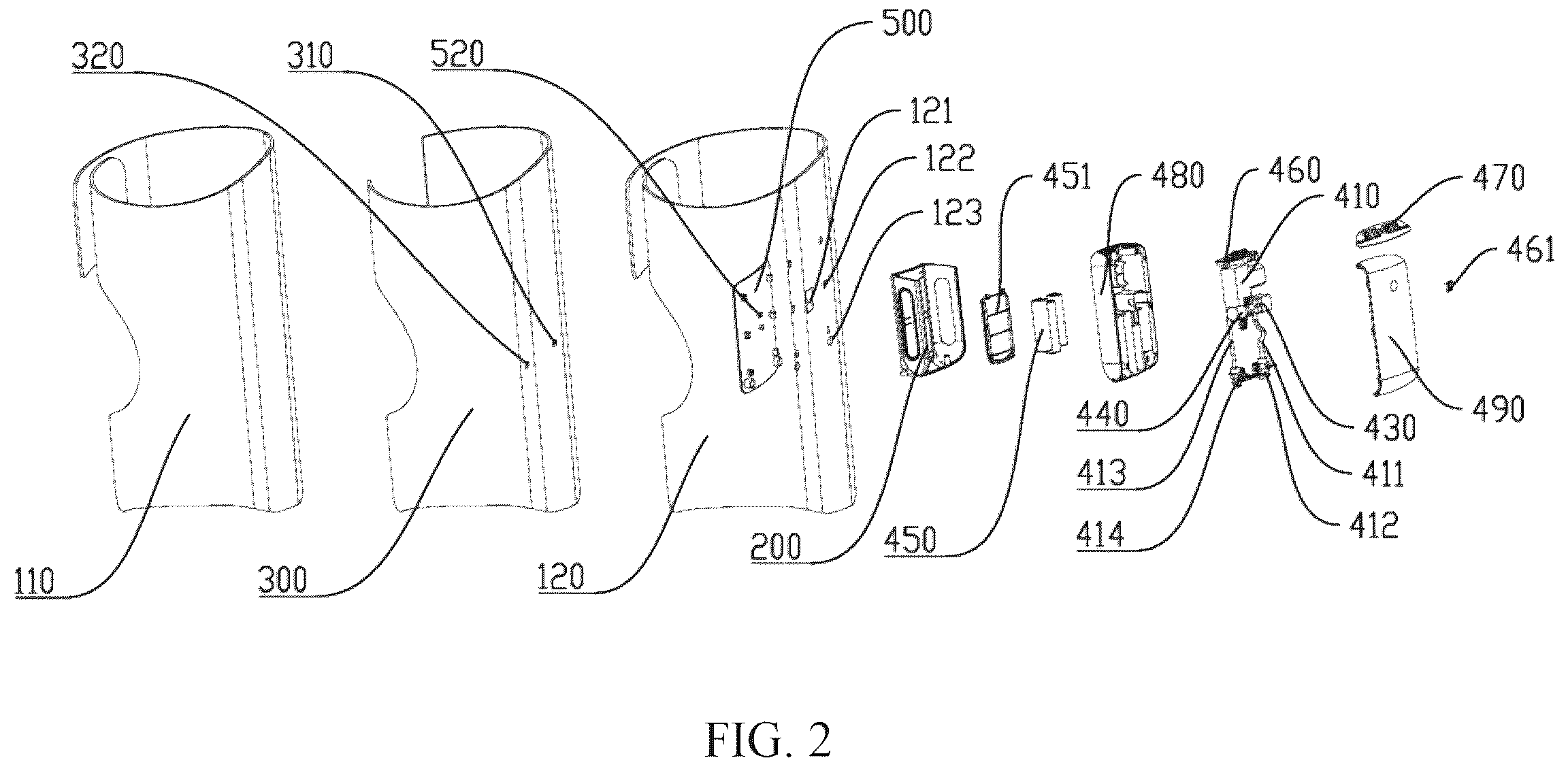 Patent US12564536 Figure 2 – Detachable pneumatic therapeutic apparatus
