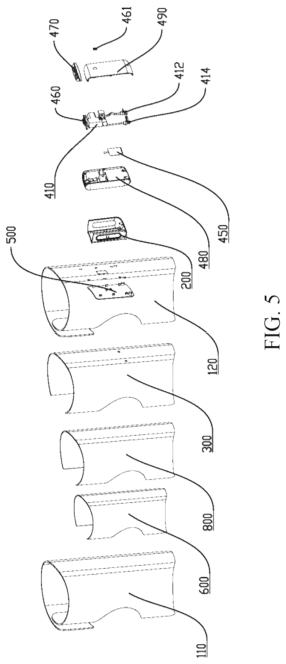 Patent US12564536 Figure 5 – Detachable pneumatic therapeutic apparatus