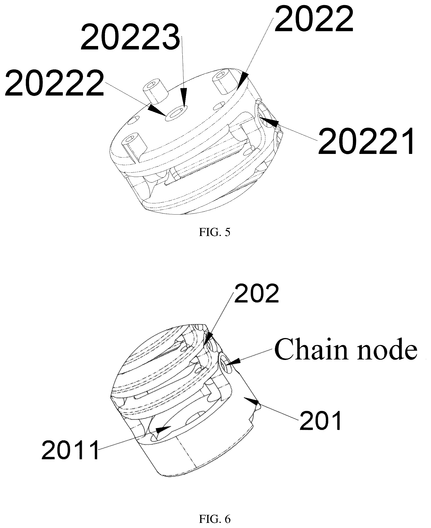 Patent US12564538 Figure 3 – Chain-type massage structure and massager