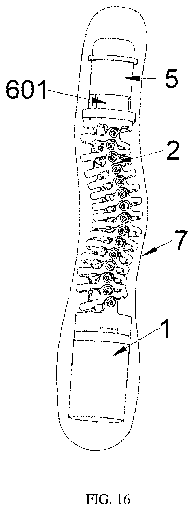 Patent US12564538 Figure 9 – Chain-type massage structure and massager