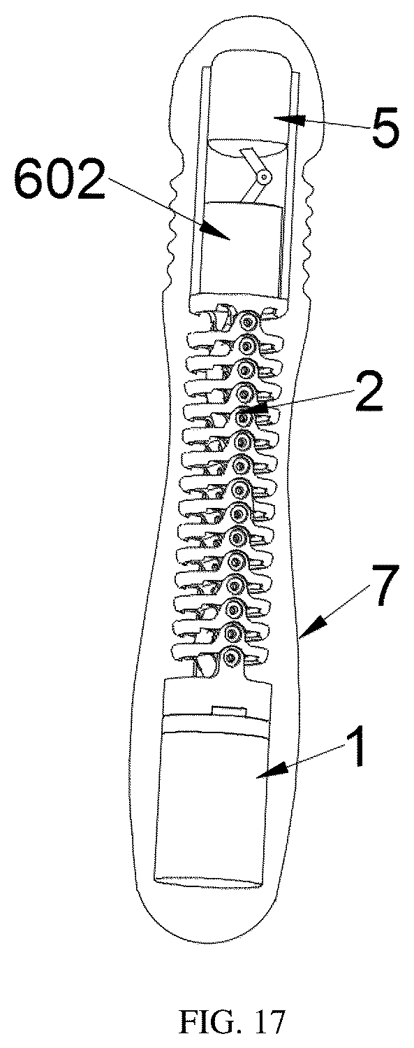 Patent US12564538 Figure 10 – Chain-type massage structure and massager