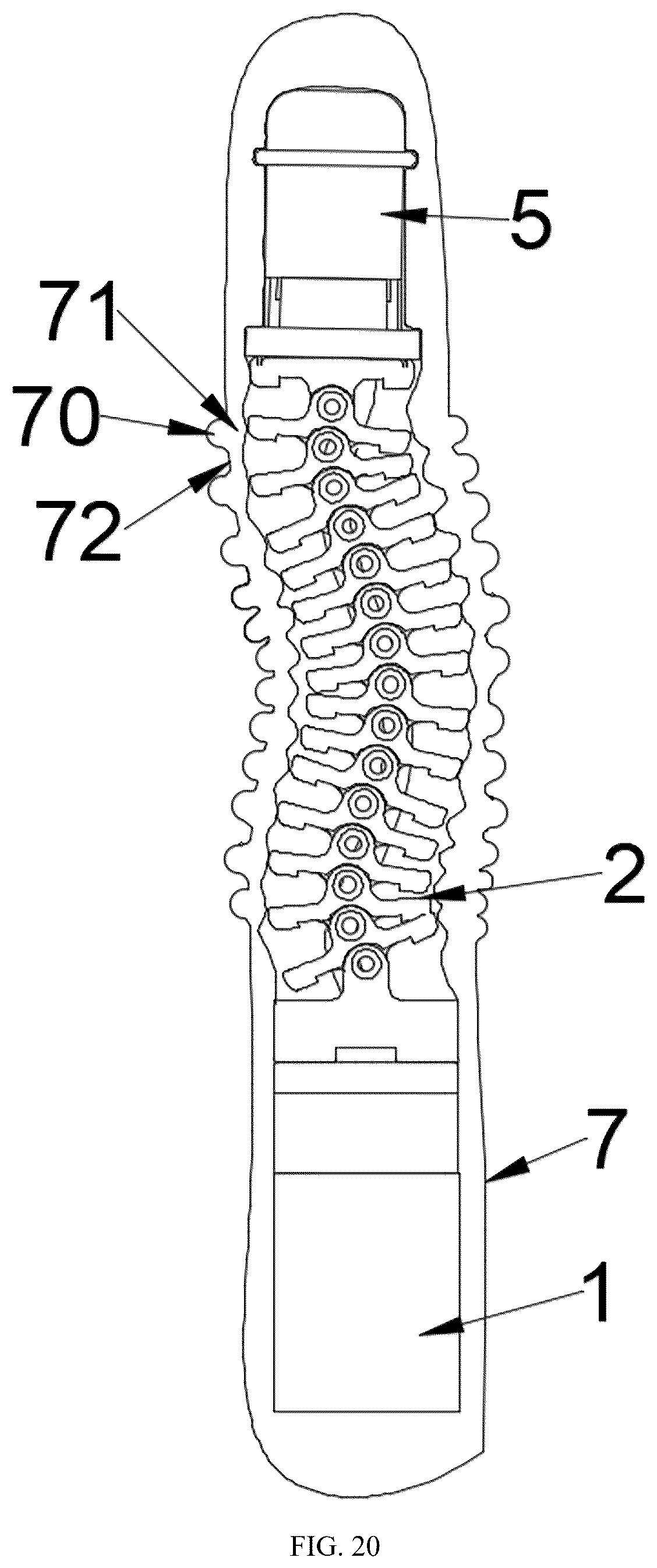 Patent US12564538 Figure 12 – Chain-type massage structure and massager