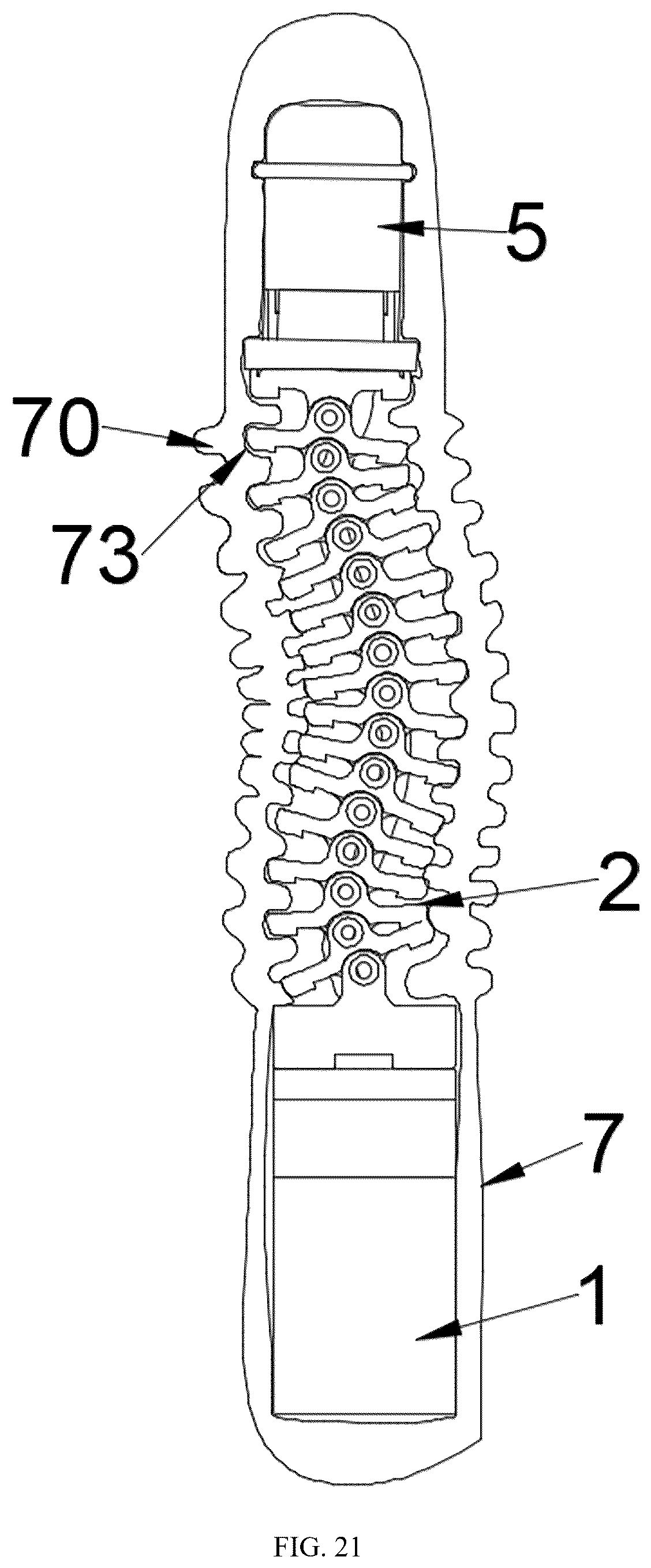 Patent US12564538 Figure 13 – Chain-type massage structure and massager