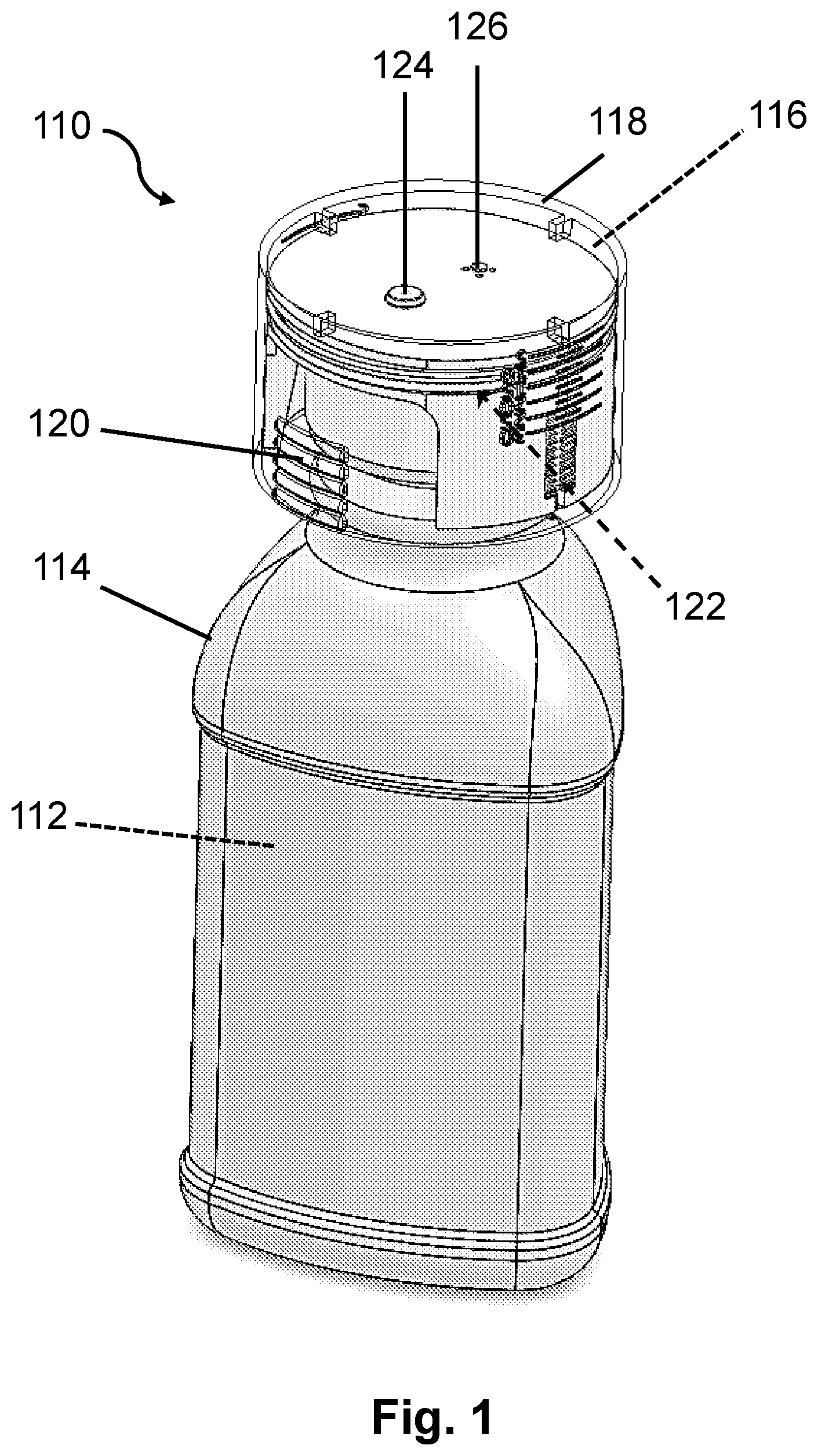 Patent US12564541 Figure 1 – Measured fluid dispenser