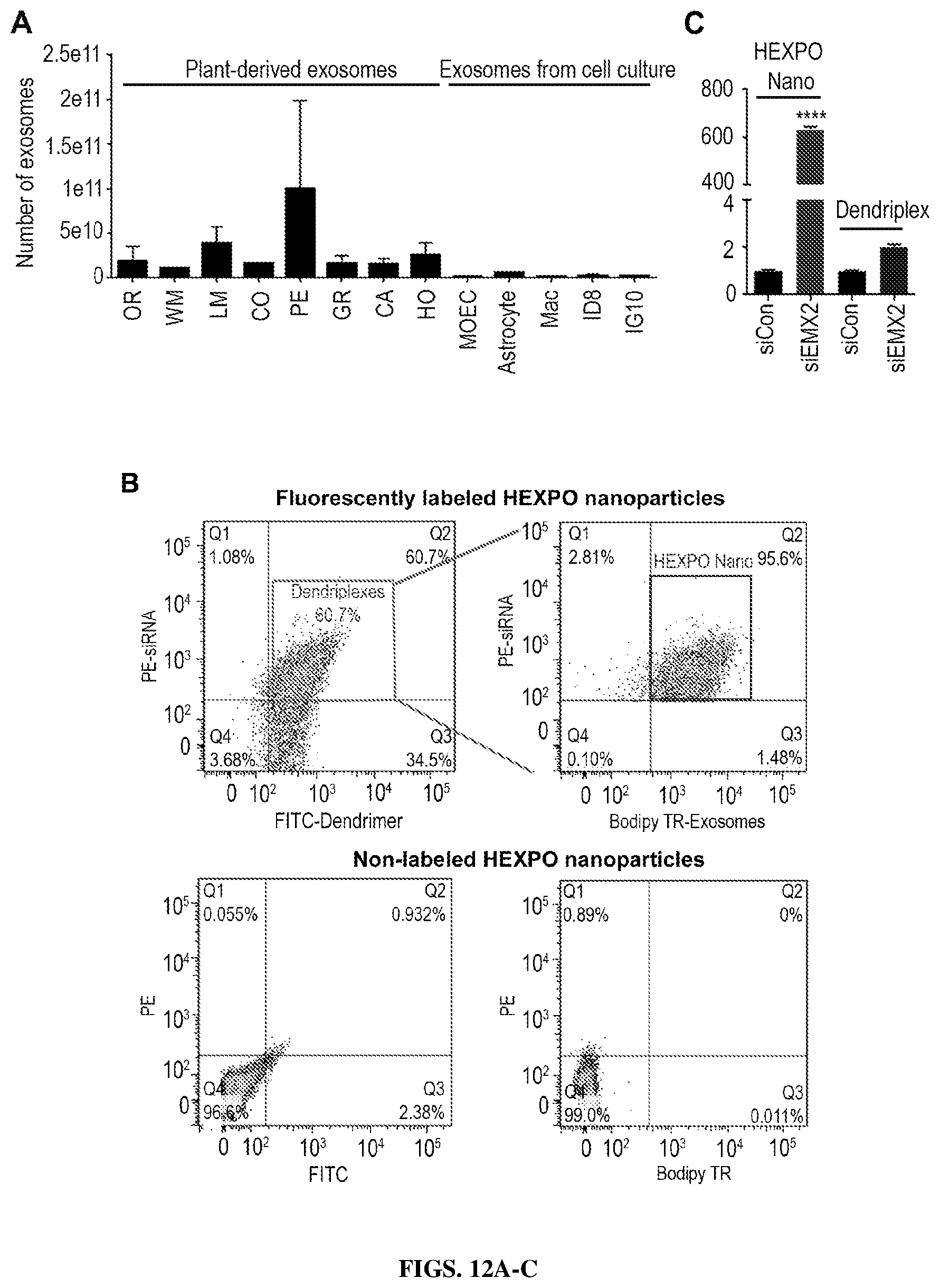 Patent US12564558 Figure 12 – Hybrid exosomal-polymeric (hexpo) nano-platform for delivery of RNAi therapeutics