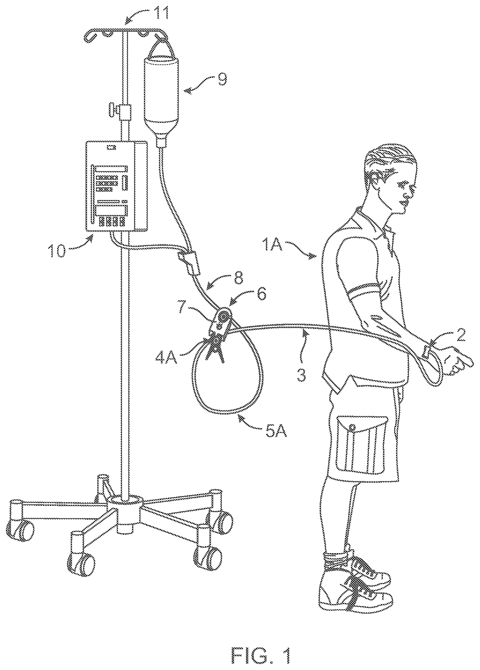 Patent US12564673 Figure 1 – Slack release system for medical tubing