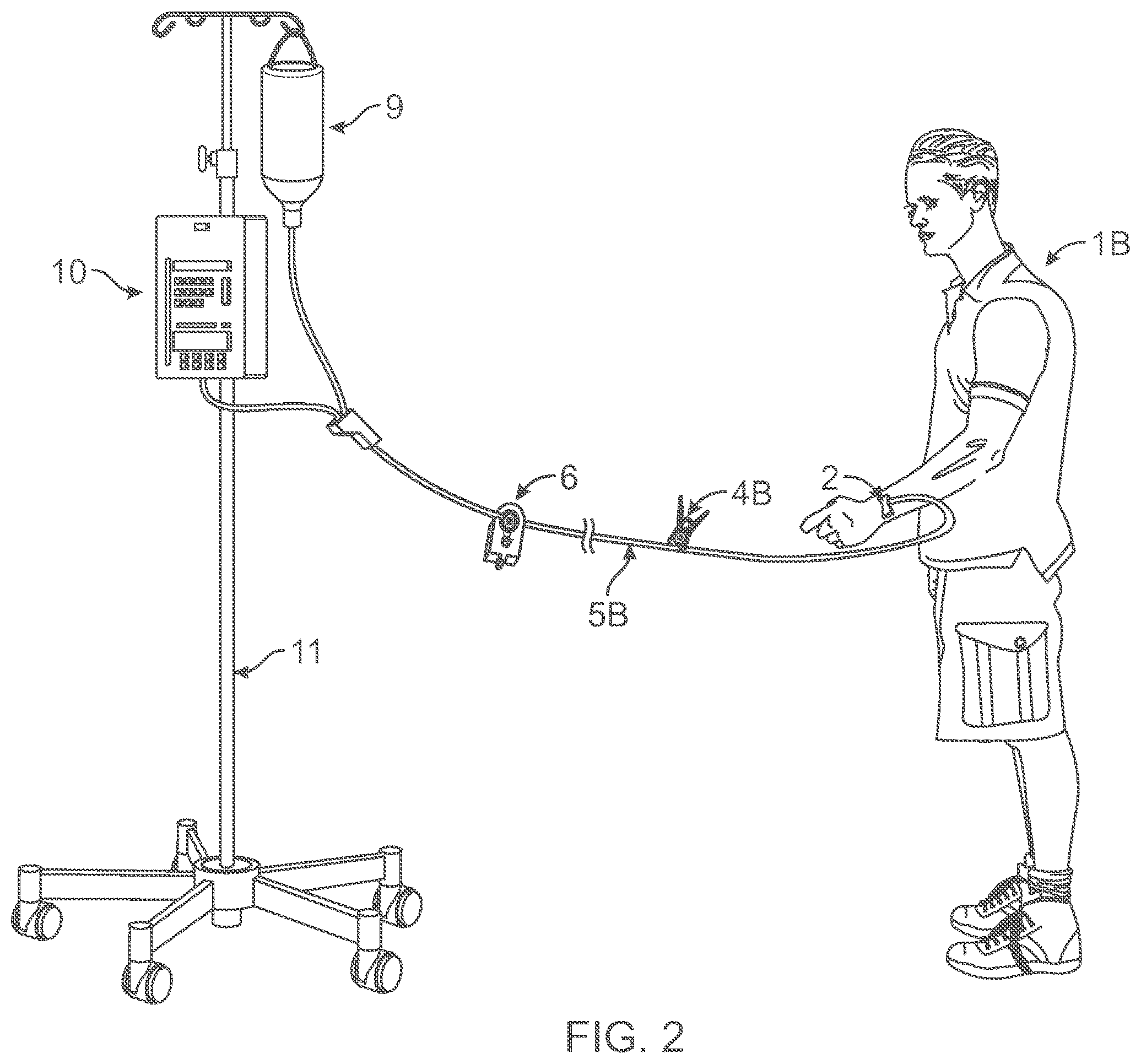 Patent US12564673 Figure 2 – Slack release system for medical tubing