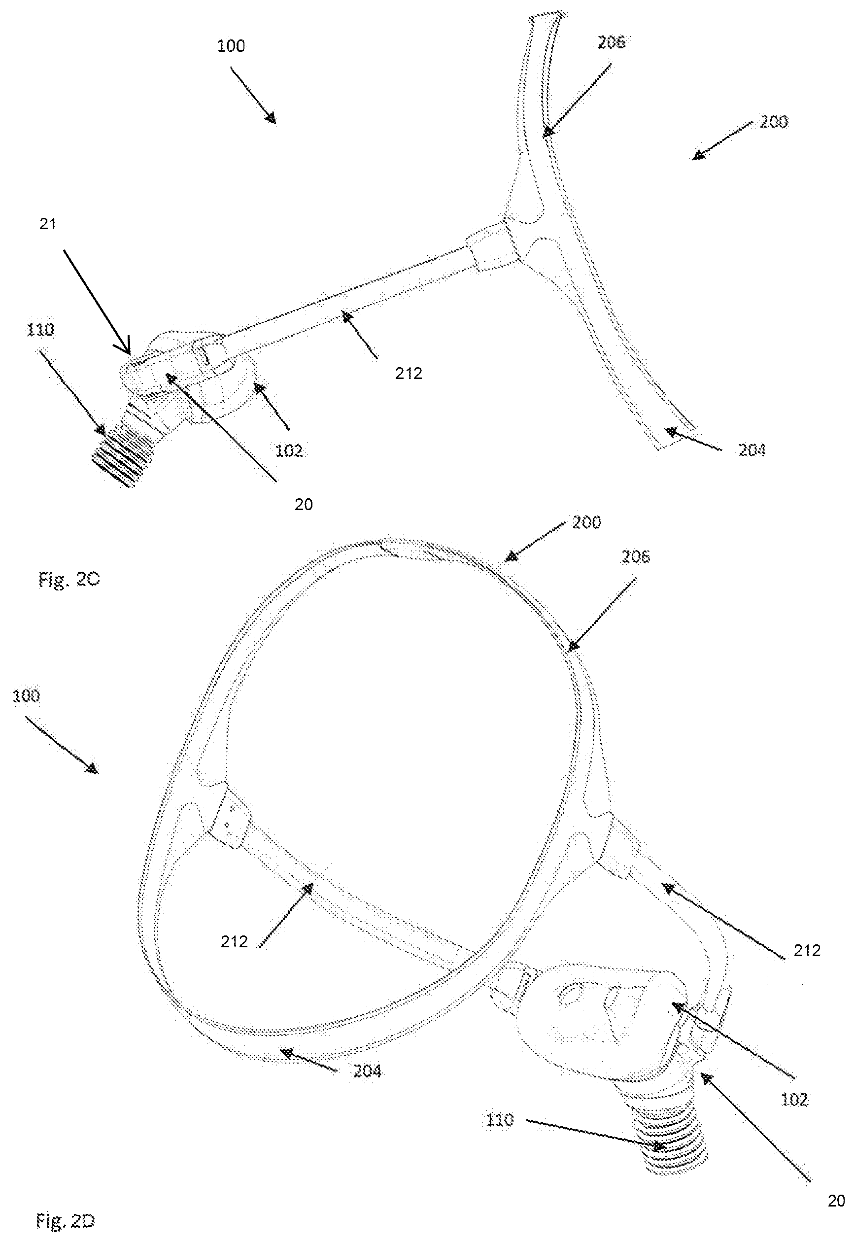 Patent US12564695 Figure 4 – Directional adjustment mechanism for headgear of a respiratory therapy mask or interface