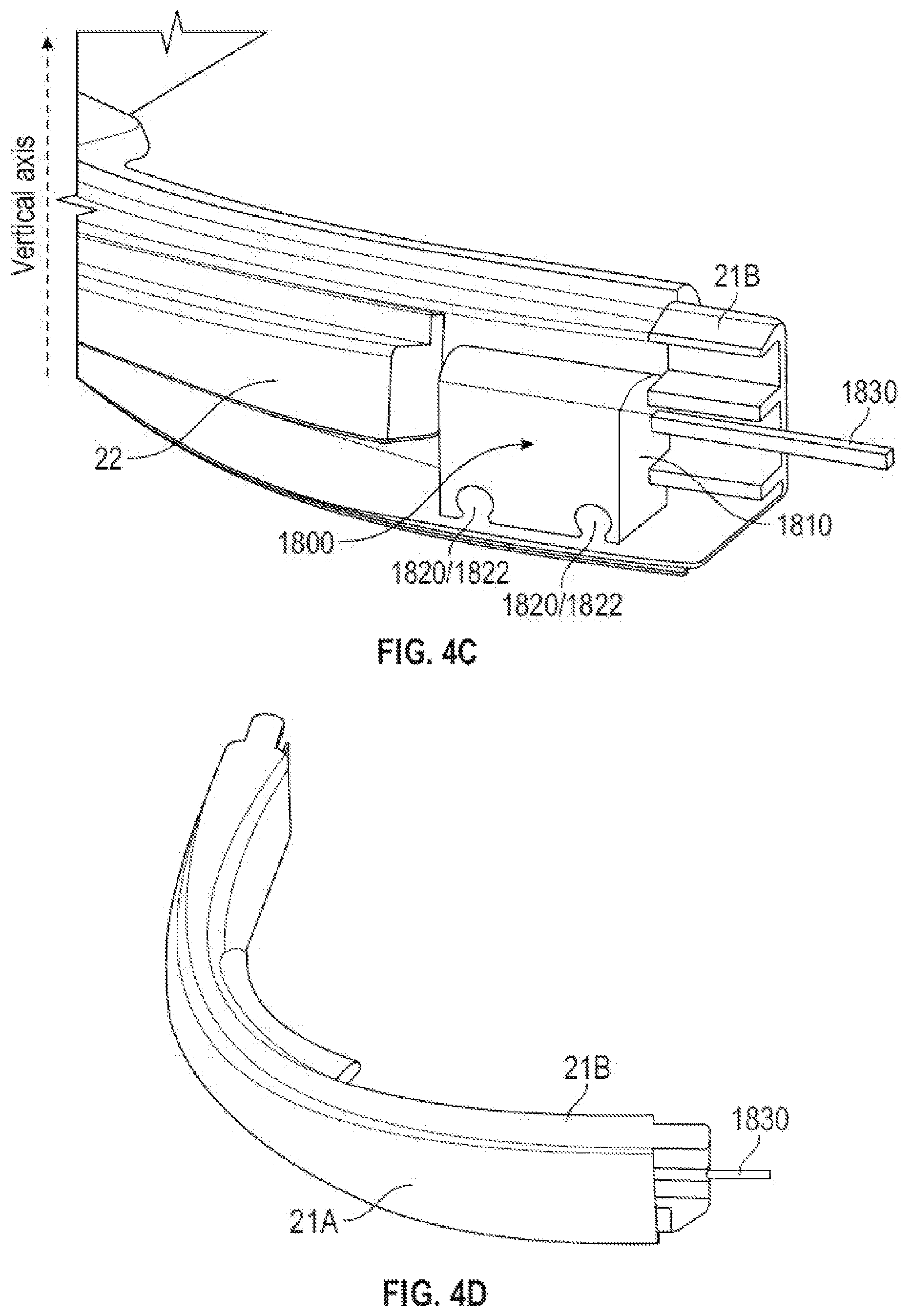 Patent US12564695 Figure 8 – Directional adjustment mechanism for headgear of a respiratory therapy mask or interface
