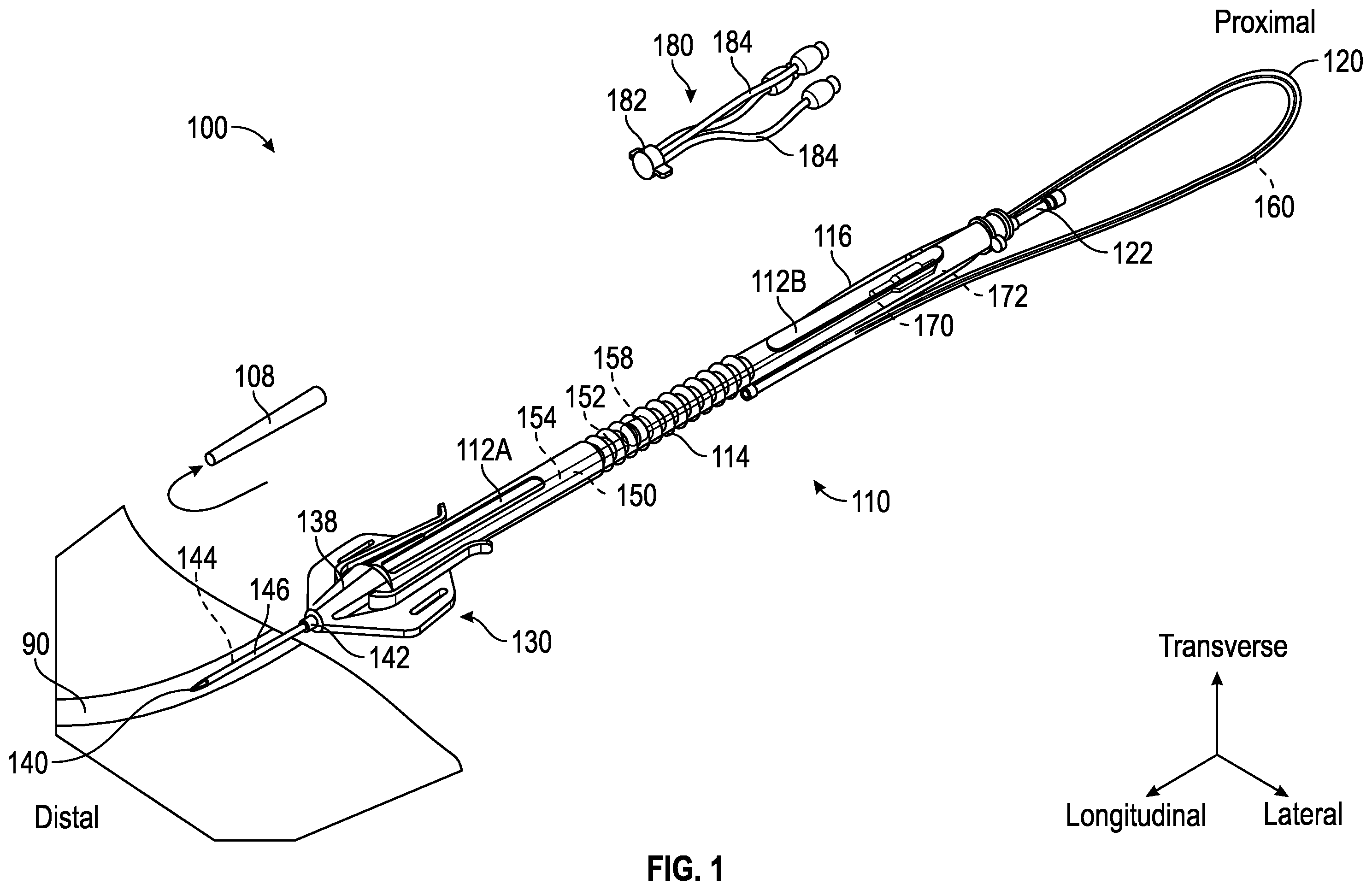 Patent US12564705 Figure 1 – Splitable needle and dilator catheter placement device and associated methods