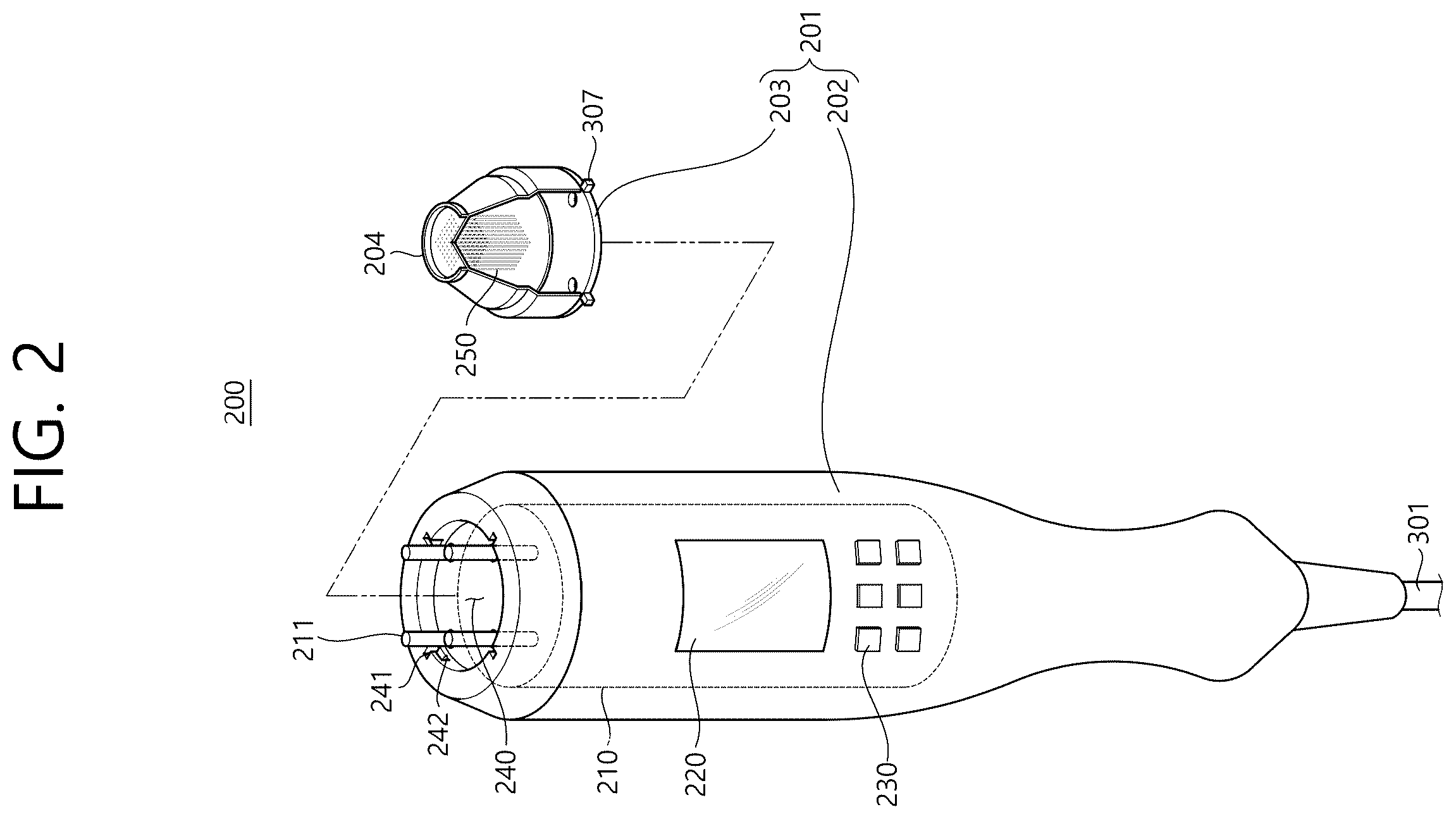 Patent US12564712 Figure 2 – Handpiece for treatment, treatment device including same, and method for controlling treatment device