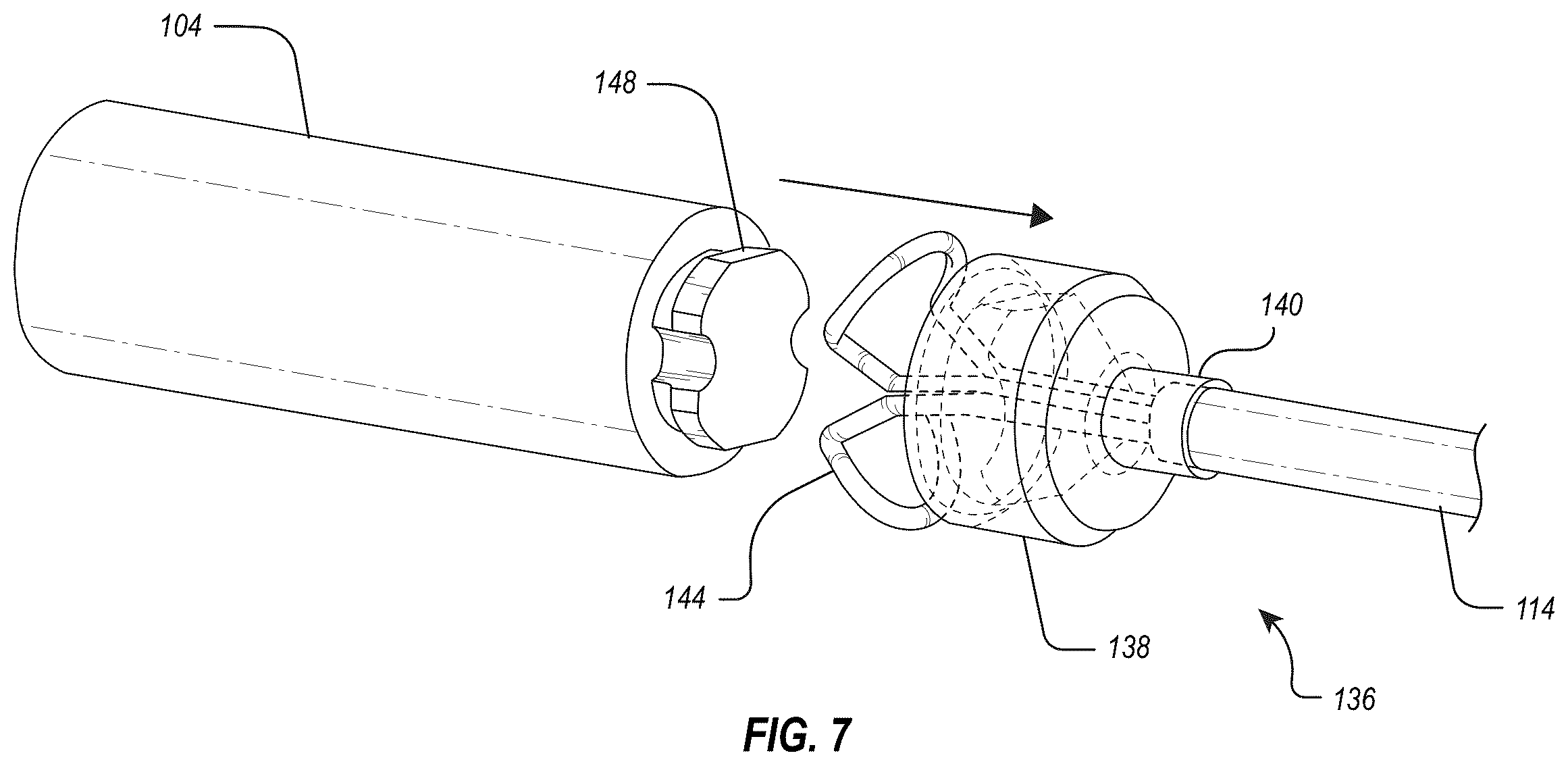 Patent US12564723 Figure 7 – Implant delivery and retrieval systems and methods