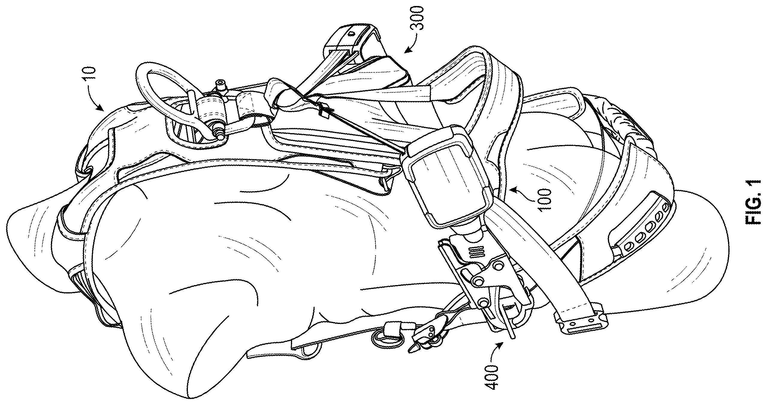Patent US12564743 Figure 1 – Self-retracting lifeline system