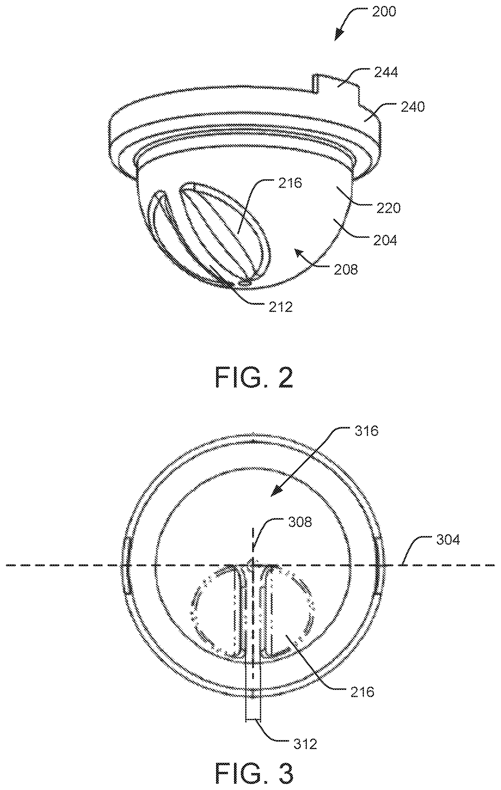 Patent US12564747 Figure 2 – Systems and methods of hollow sprinkler buttons with ridges