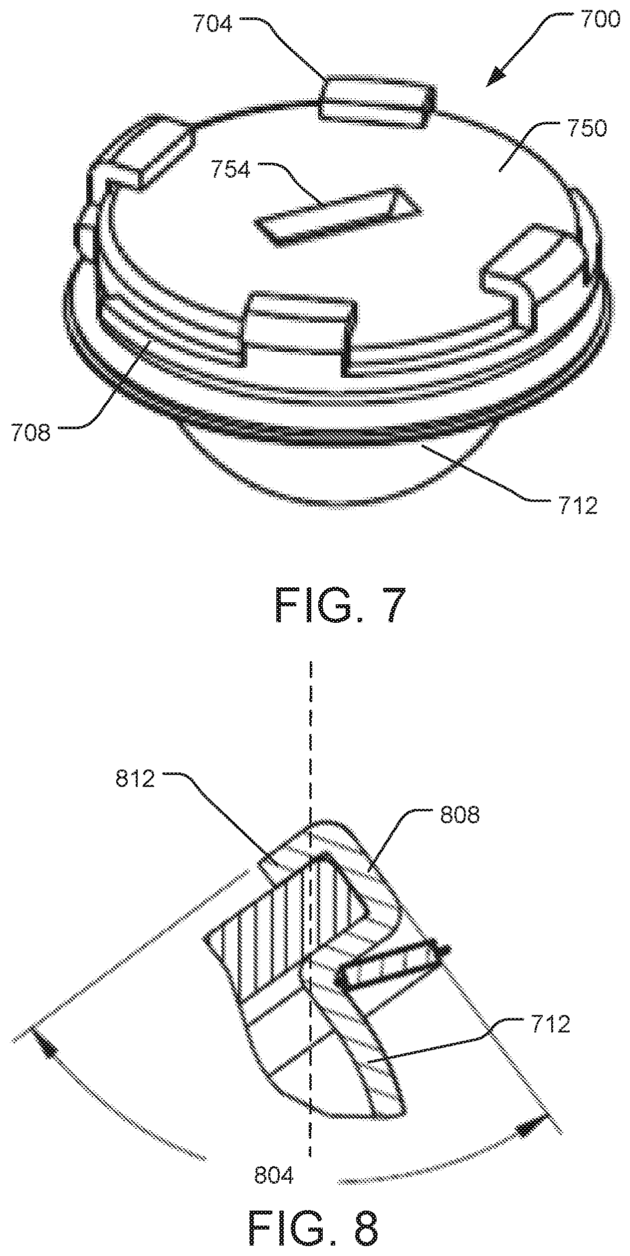 Patent US12564747 Figure 5 – Systems and methods of hollow sprinkler buttons with ridges