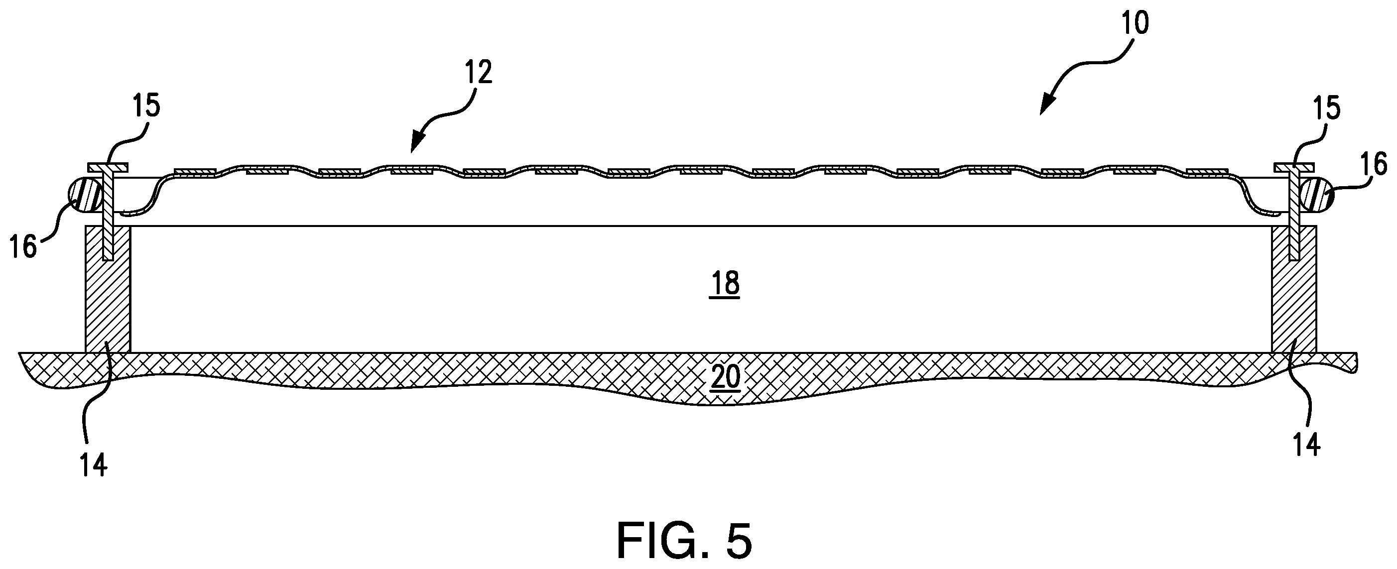 Patent US12564750 Figure 5 – Device for absorbing and dissipating the energy of a dropped or thrown object