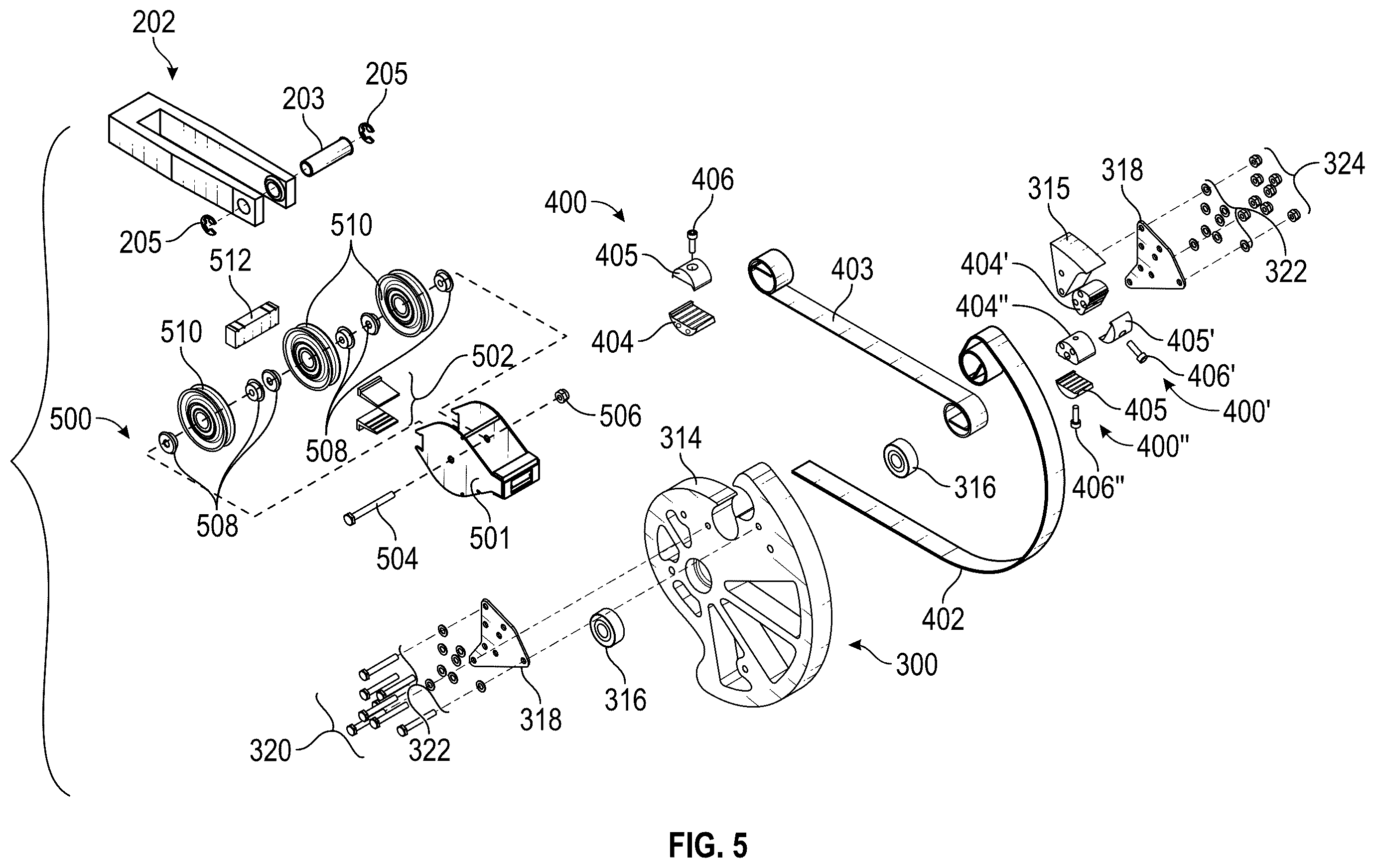 Patent US12564755 Figure 5 – Exercise apparatus with rotatable CAM