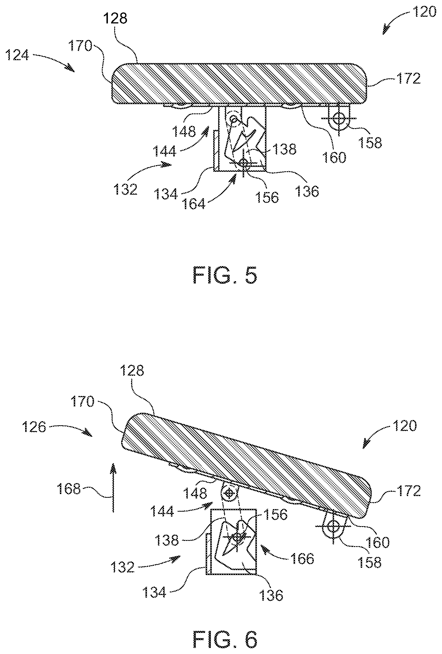 Patent US12564756 Figure 4 – Tilting pad assemblies for exercise machines