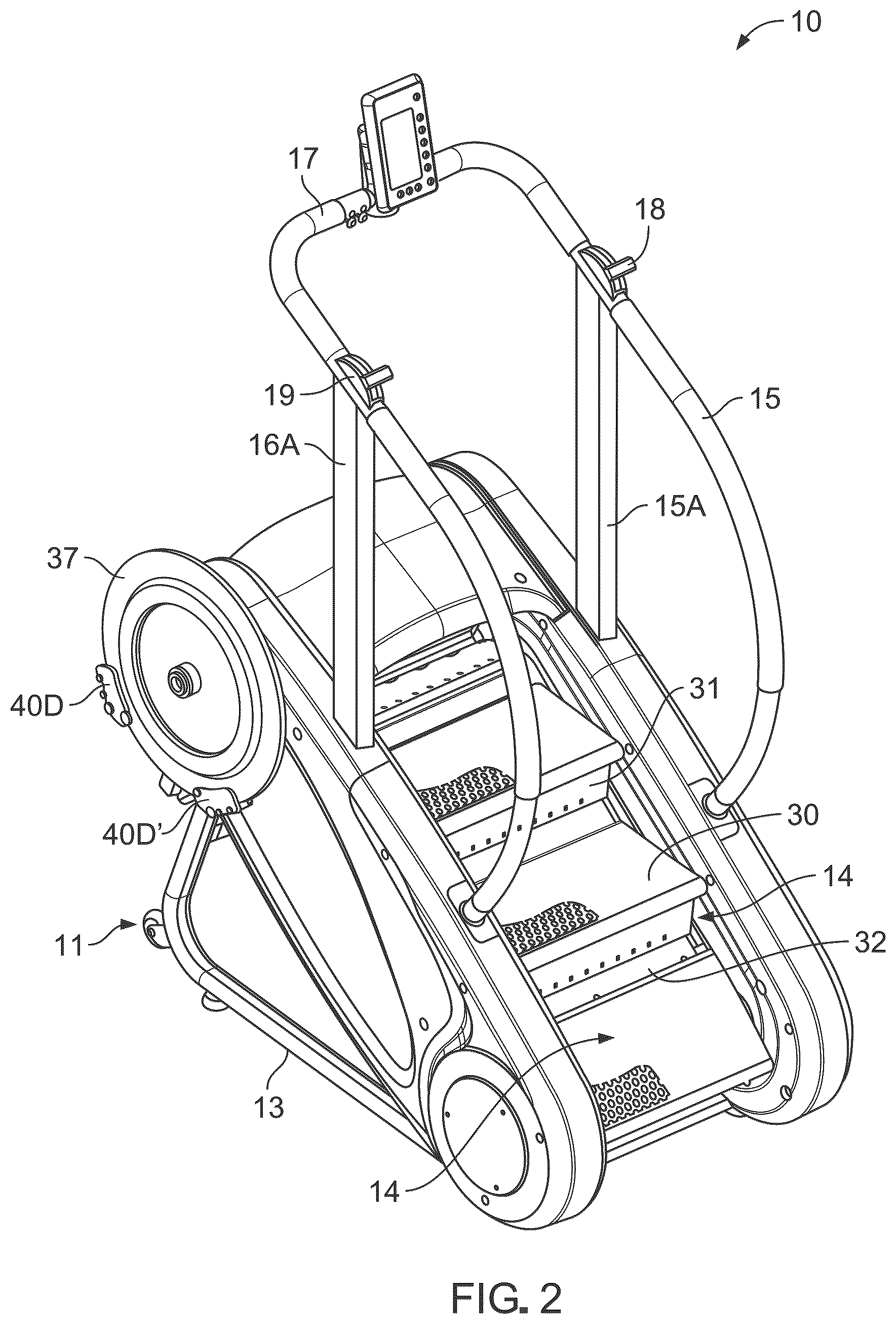 Patent US12564760 Figure 2 – Stair step exercise machine