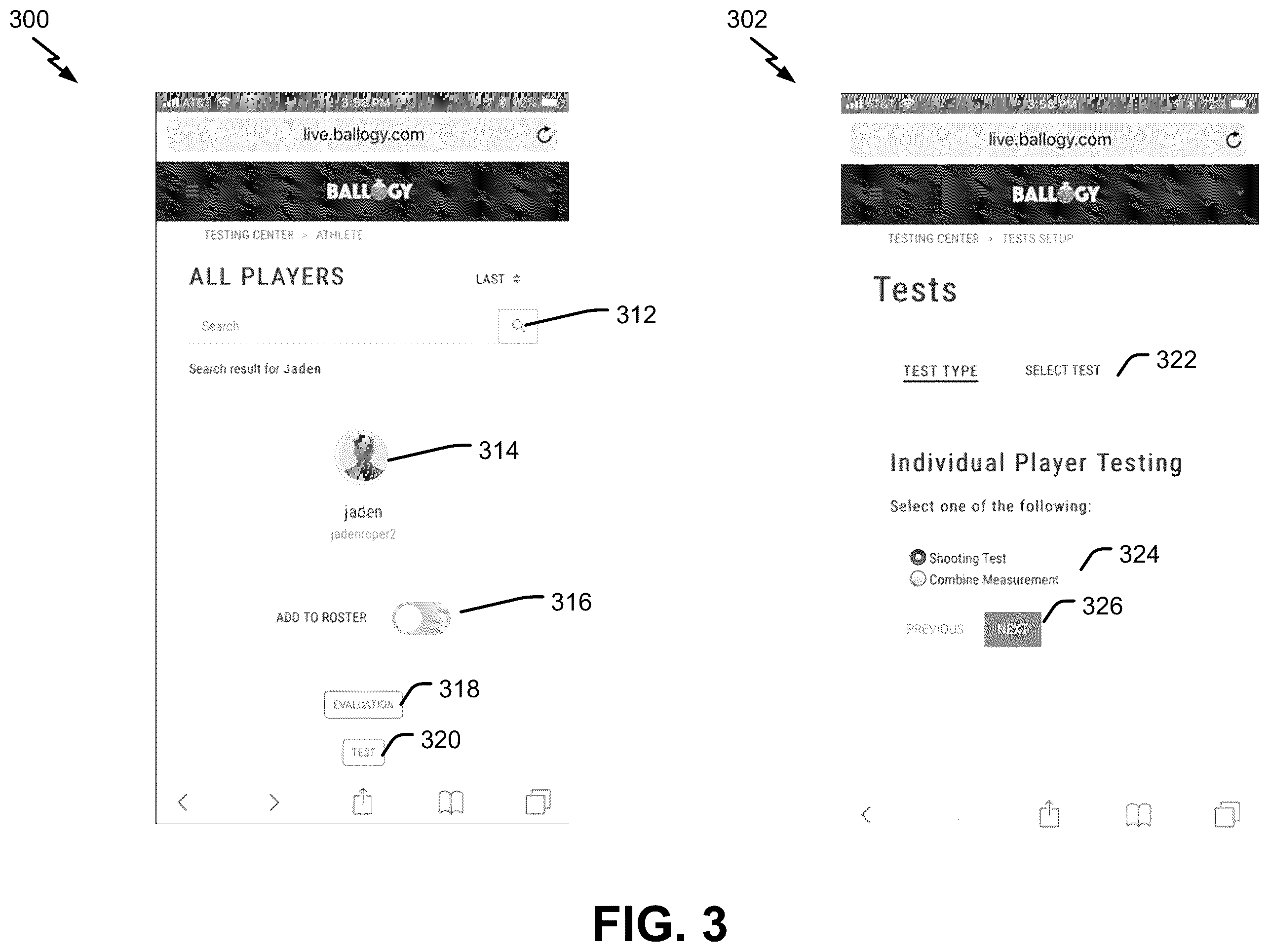 Patent US12564764 Figure 3 – System and method of basketball testing