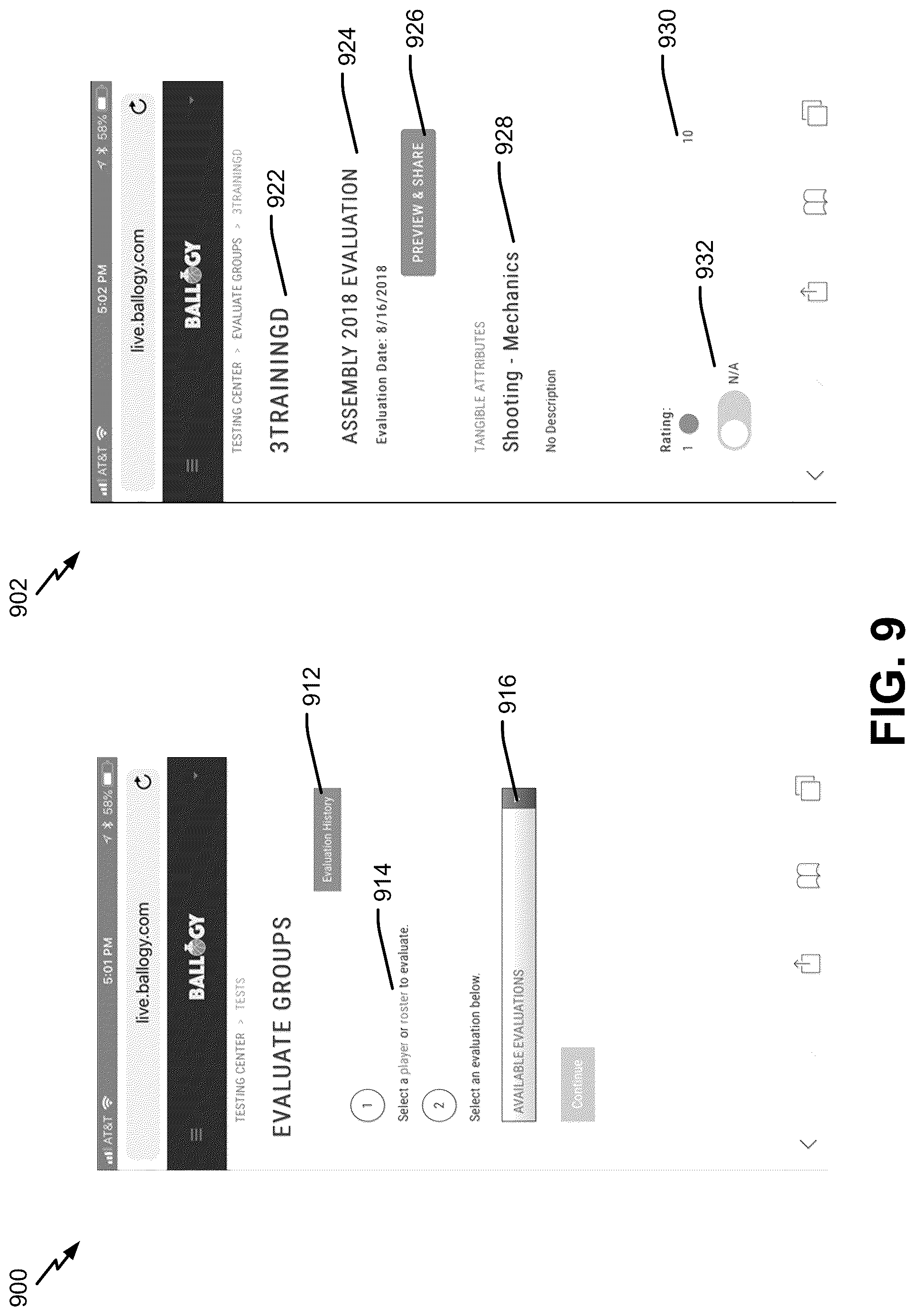 Patent US12564764 Figure 9 – System and method of basketball testing