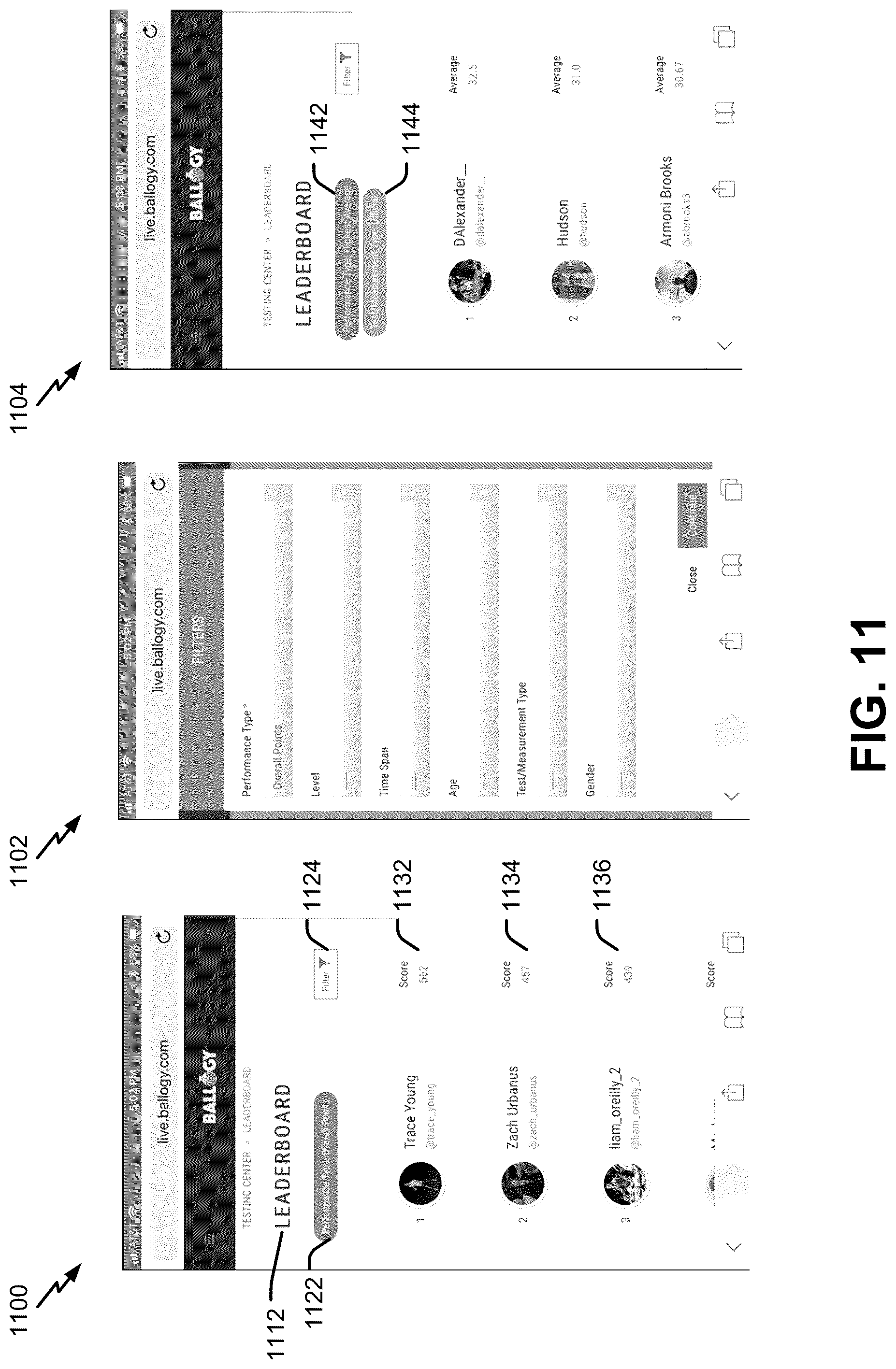 Patent US12564764 Figure 11 – System and method of basketball testing