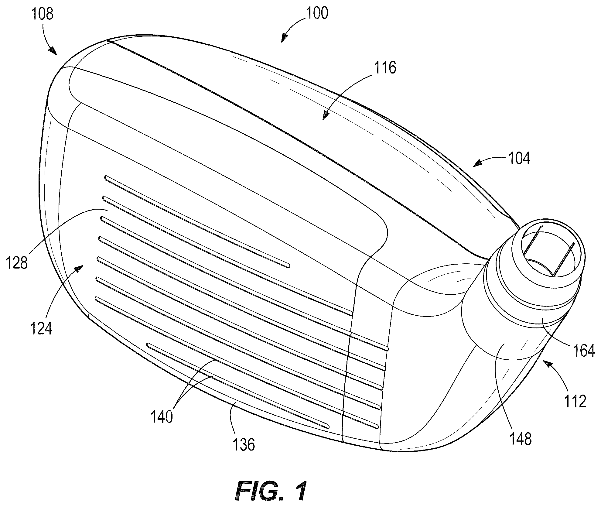 Patent US12564770 Figure 1 – Golf club head with hosel tilt