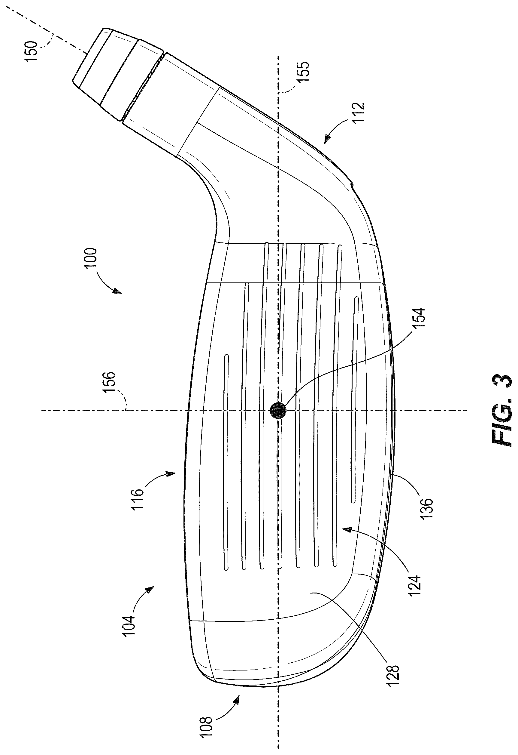 Patent US12564770 Figure 3 – Golf club head with hosel tilt