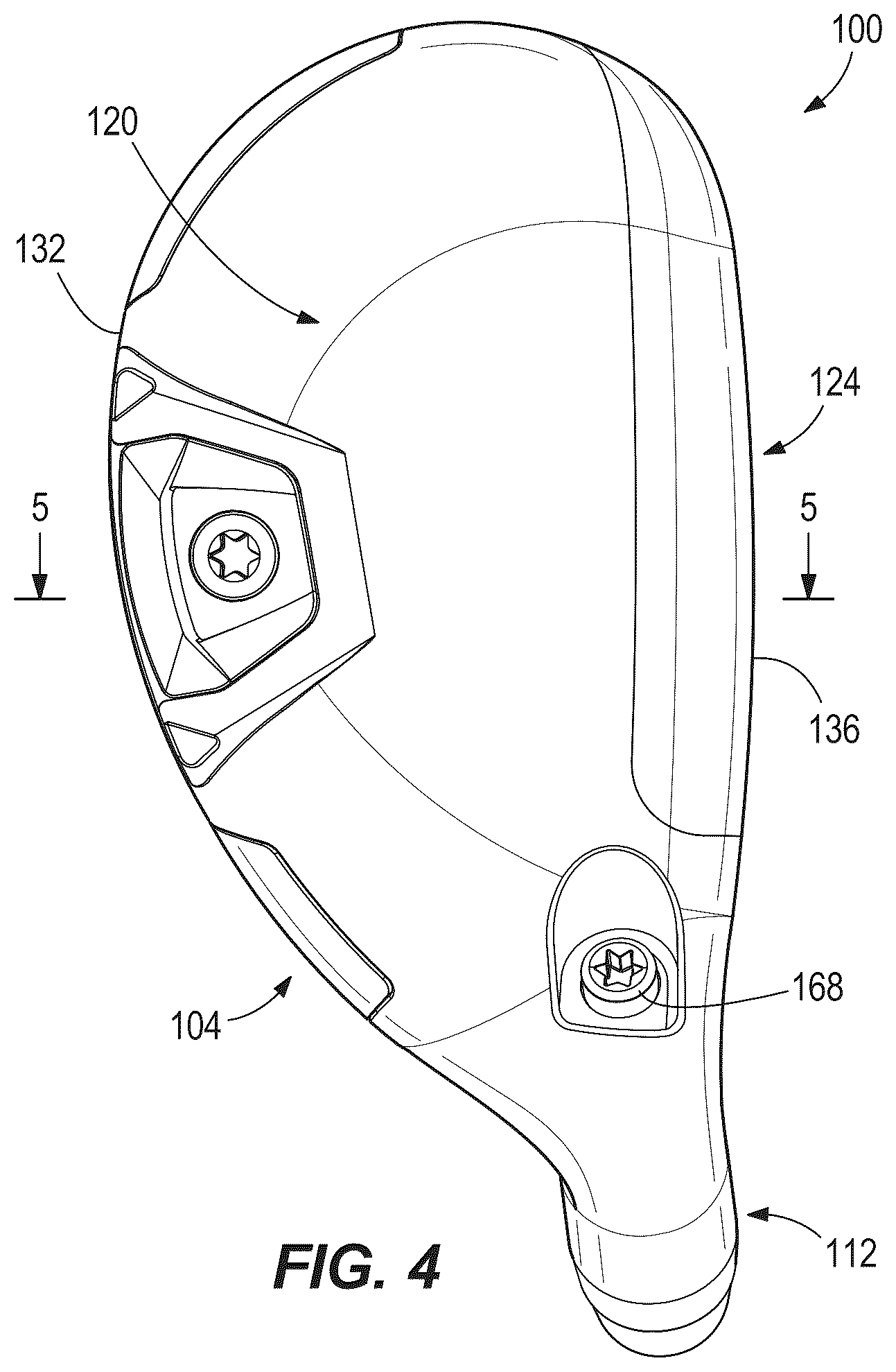 Patent US12564770 Figure 4 – Golf club head with hosel tilt