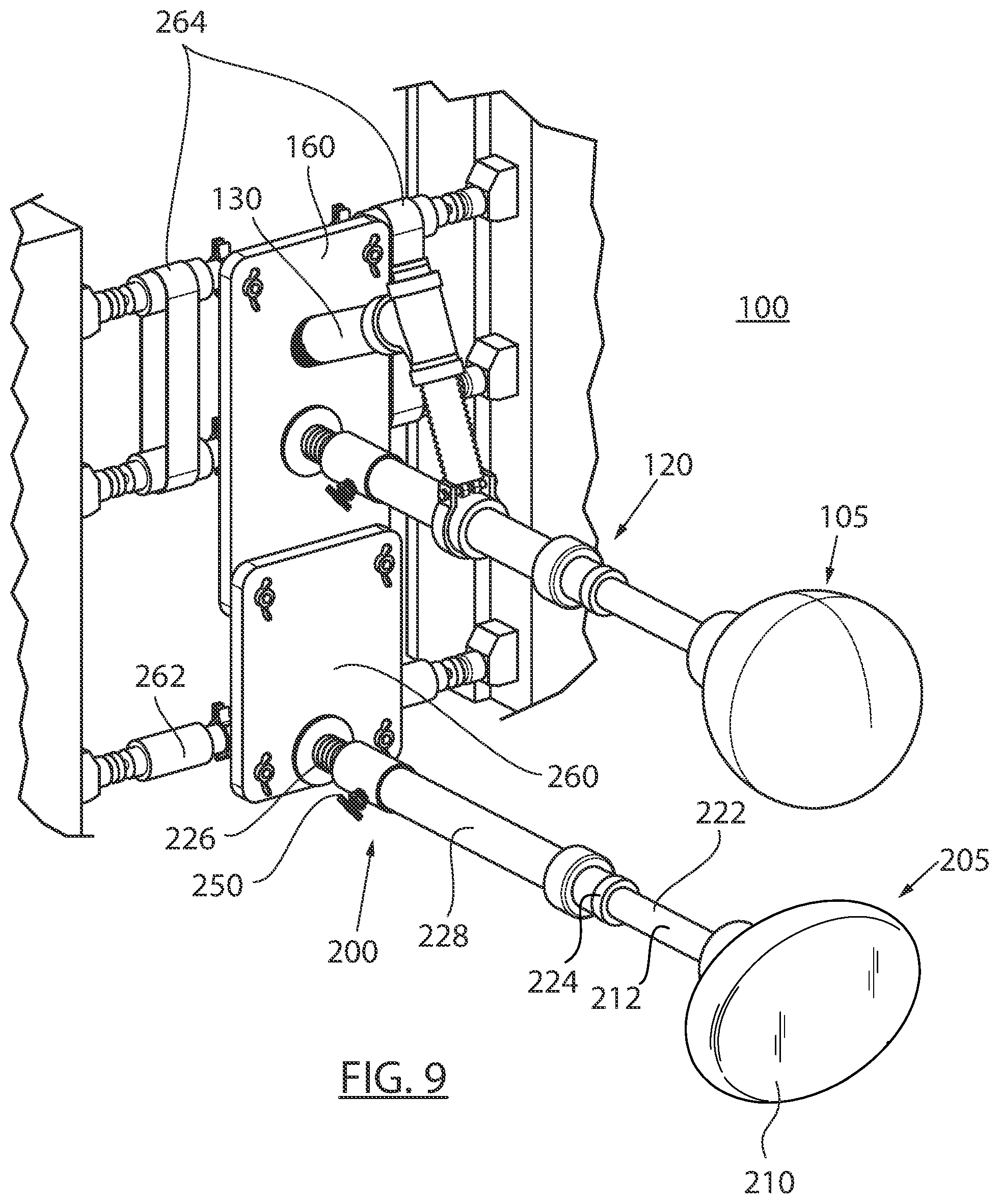 Patent US12564773 Figure 9 – Door or wall mount pro training boxing device