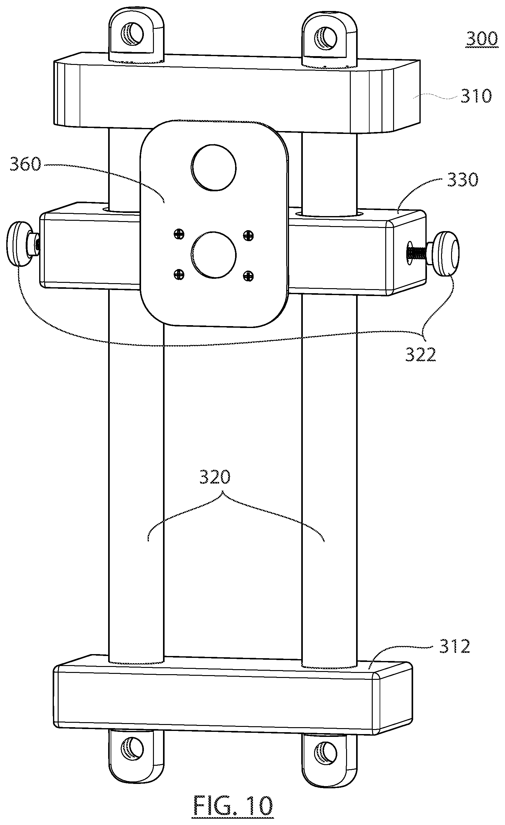 Patent US12564773 Figure 10 – Door or wall mount pro training boxing device