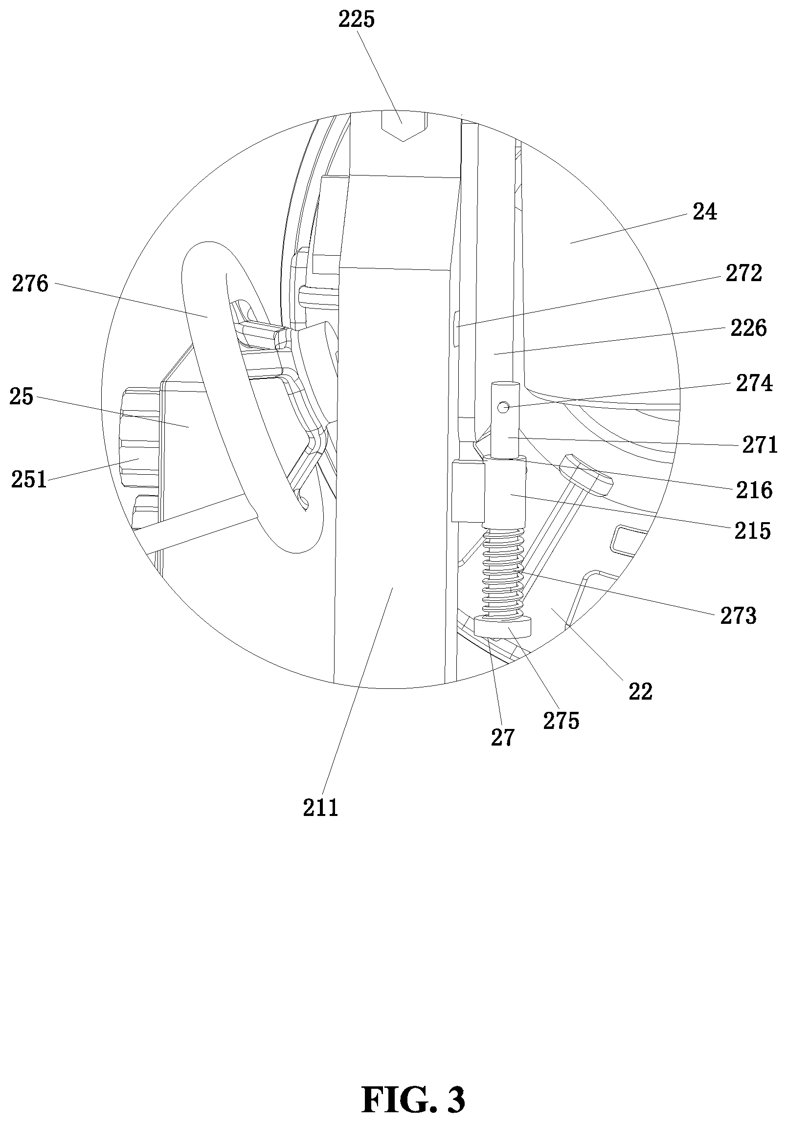 Patent US12564775 Figure 3 – Four-wheel pitching machine