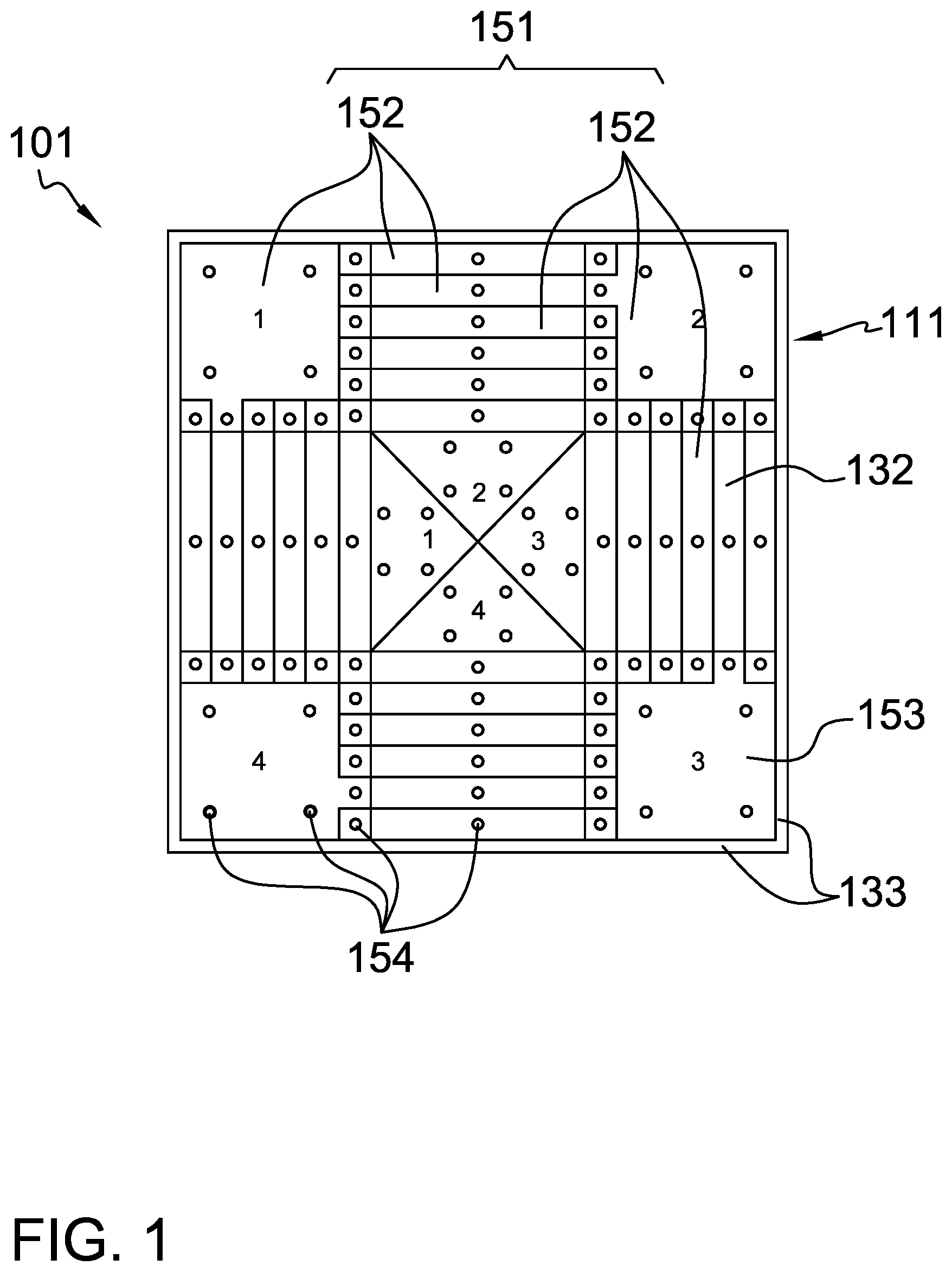 Patent US12564780 — Illuminated game board with stackable play pieces — Figure 1