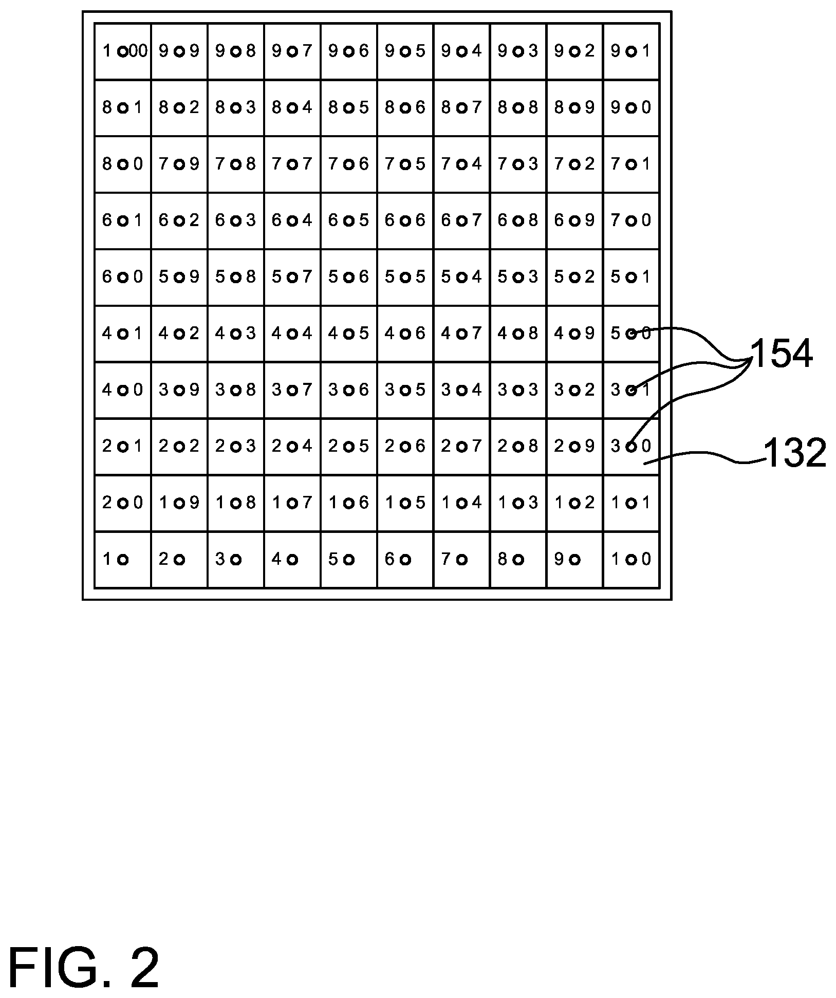 Patent US12564780 Figure 2 – Illuminated game board with stackable play pieces