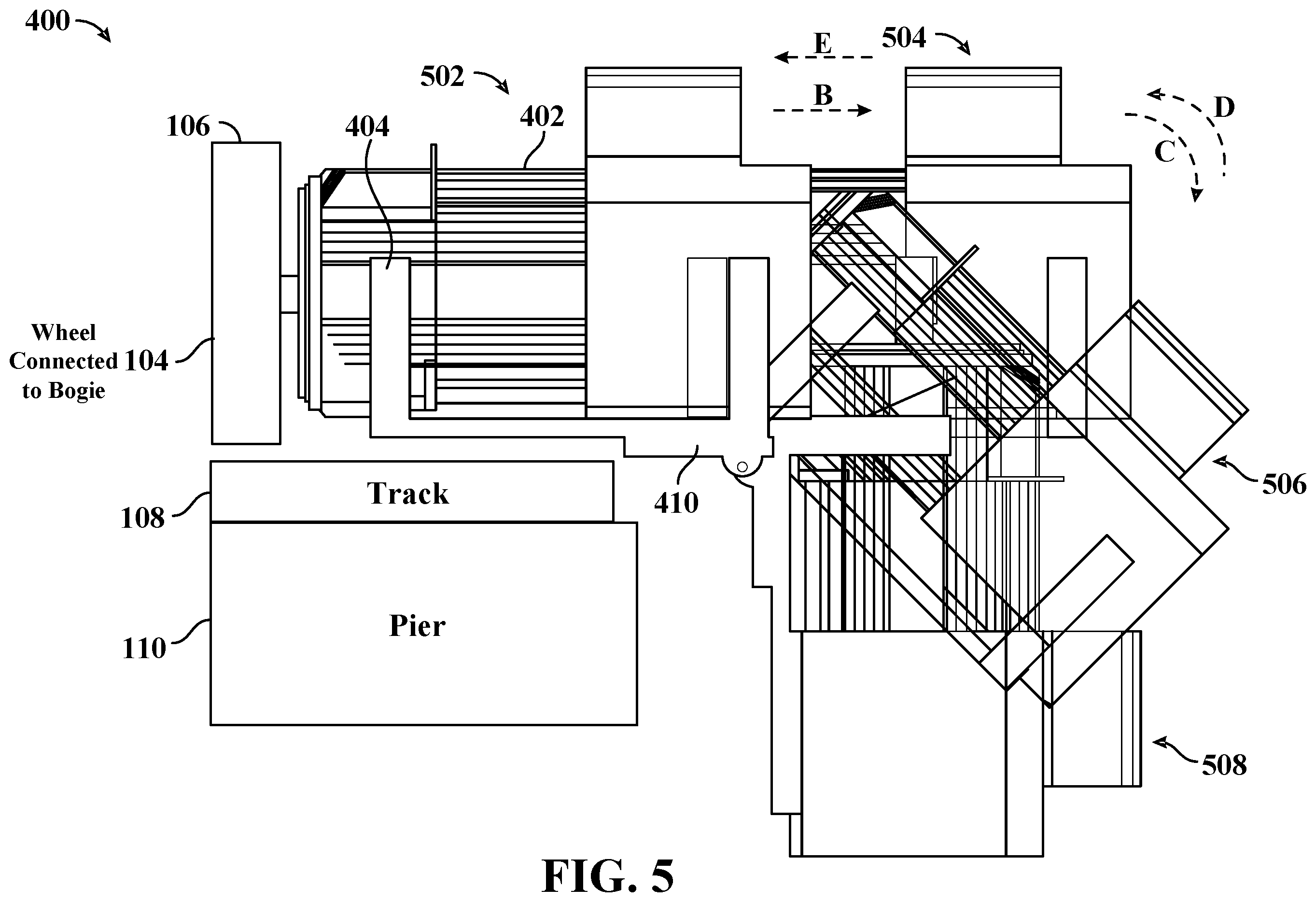 Patent US12564792 Figure 5 – Method of bogie replacement for turntable station