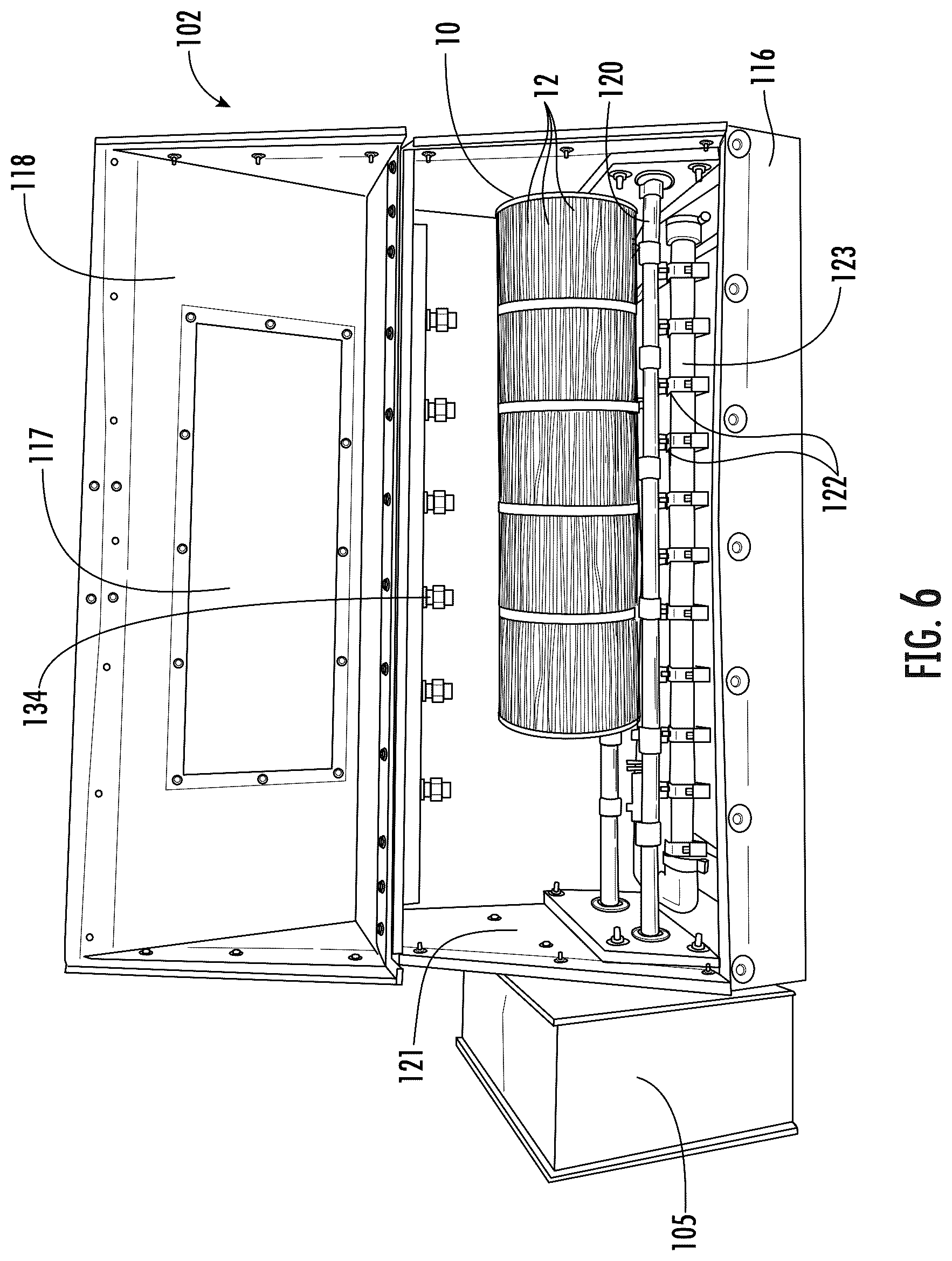 Patent US12564806 Figure 6 – Cartridge filter cleaning system and method