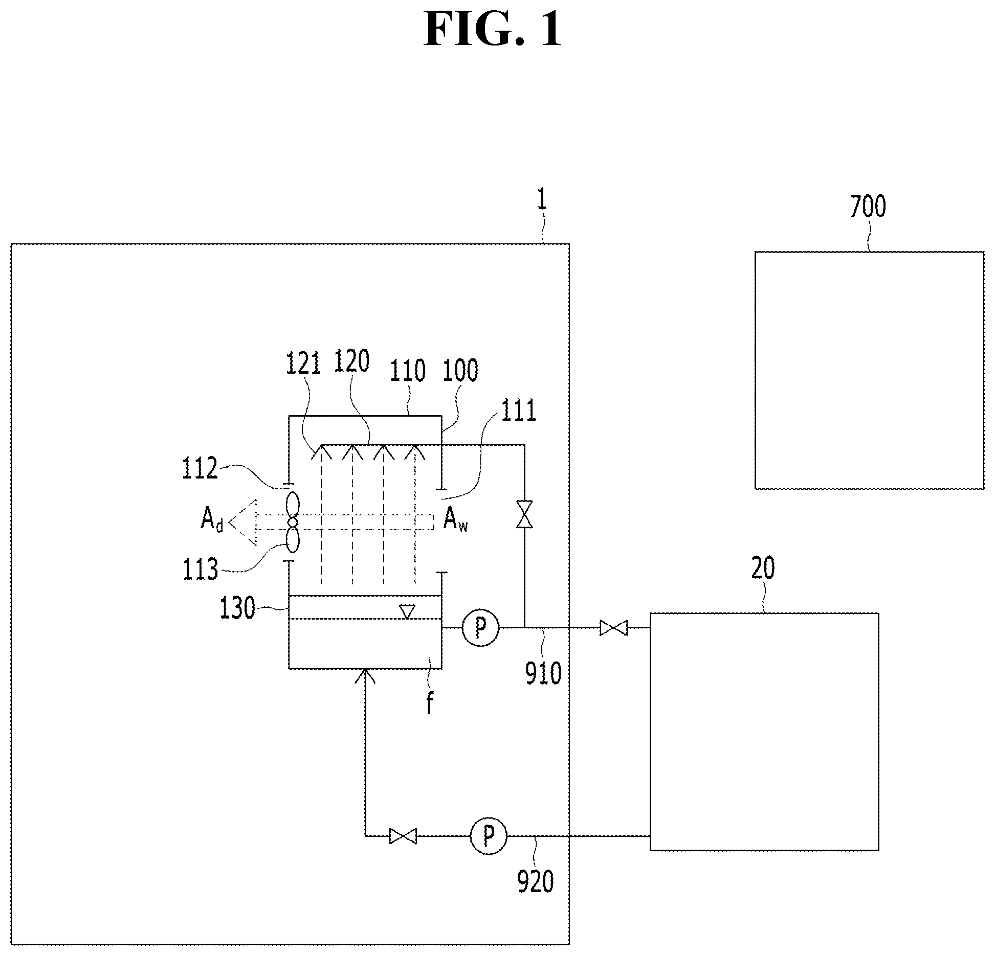 Patent US12564811 — Dehumidification liquid regeneration apparatus and liquid dehumidification system including same — Figure 1