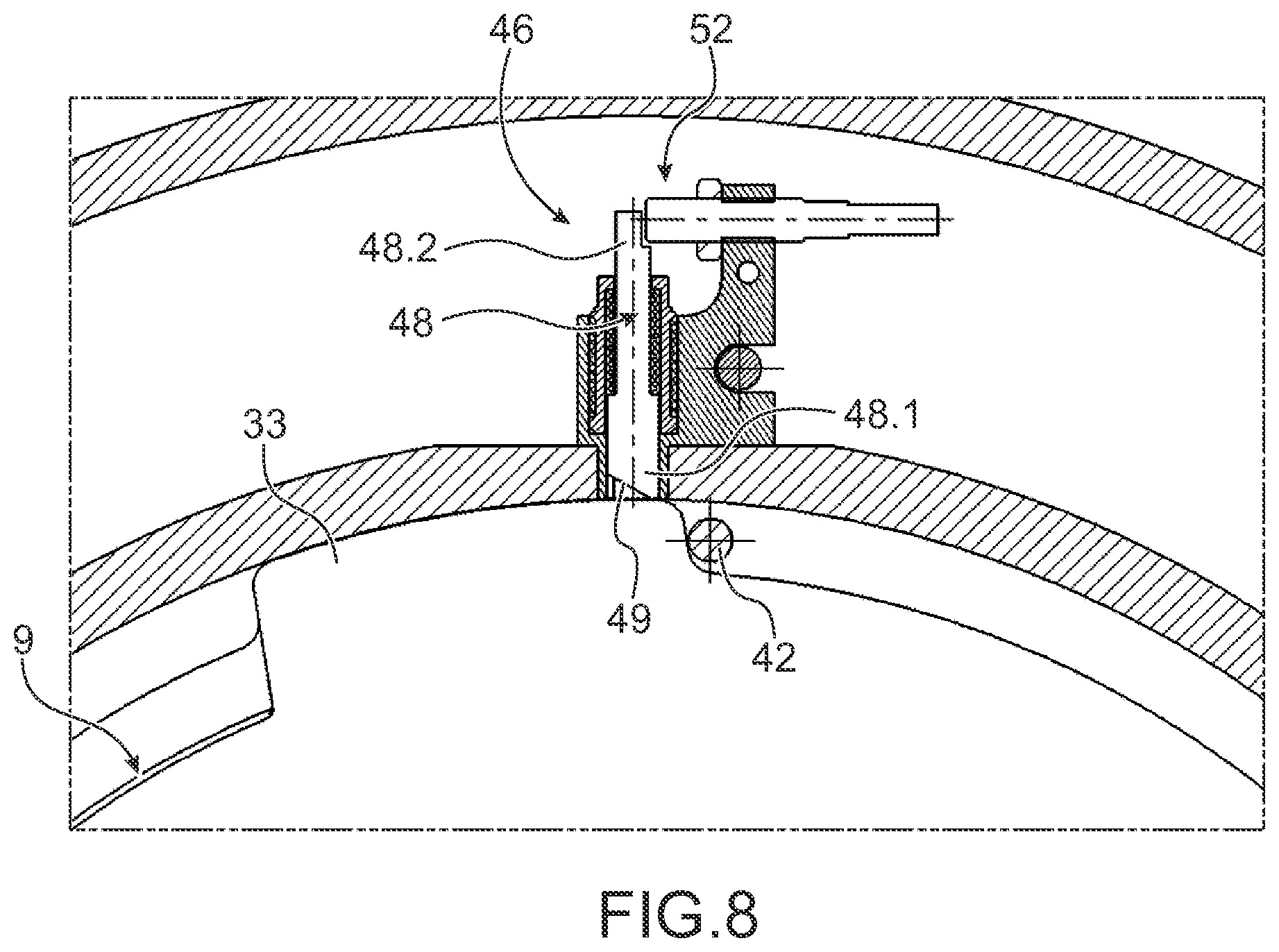 Patent US12564832 Figure 6 – Sealed double-door connection device with reinforced security