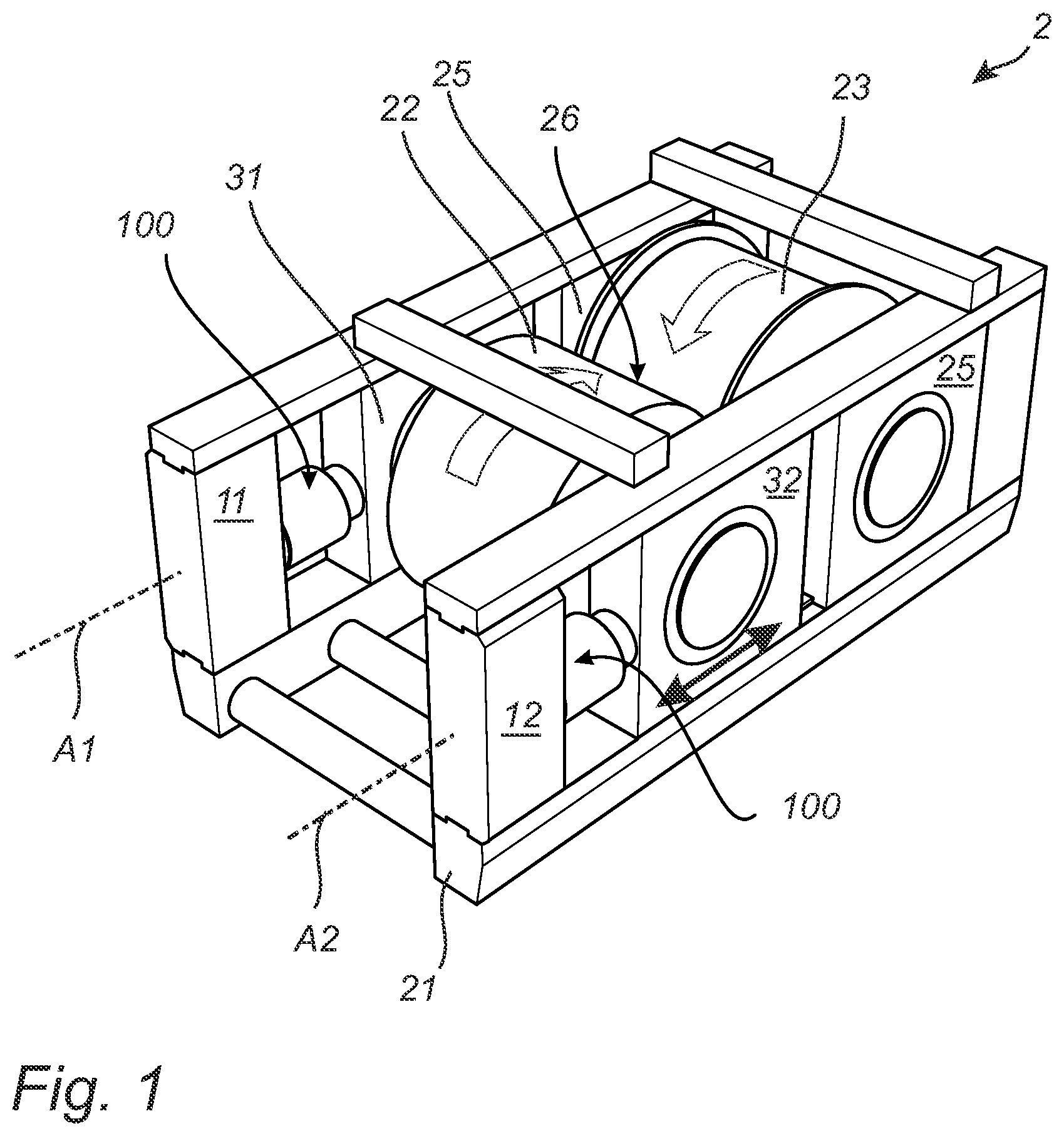 Patent US12564841 Figure 1 – Hydraulic system for a roller crusher