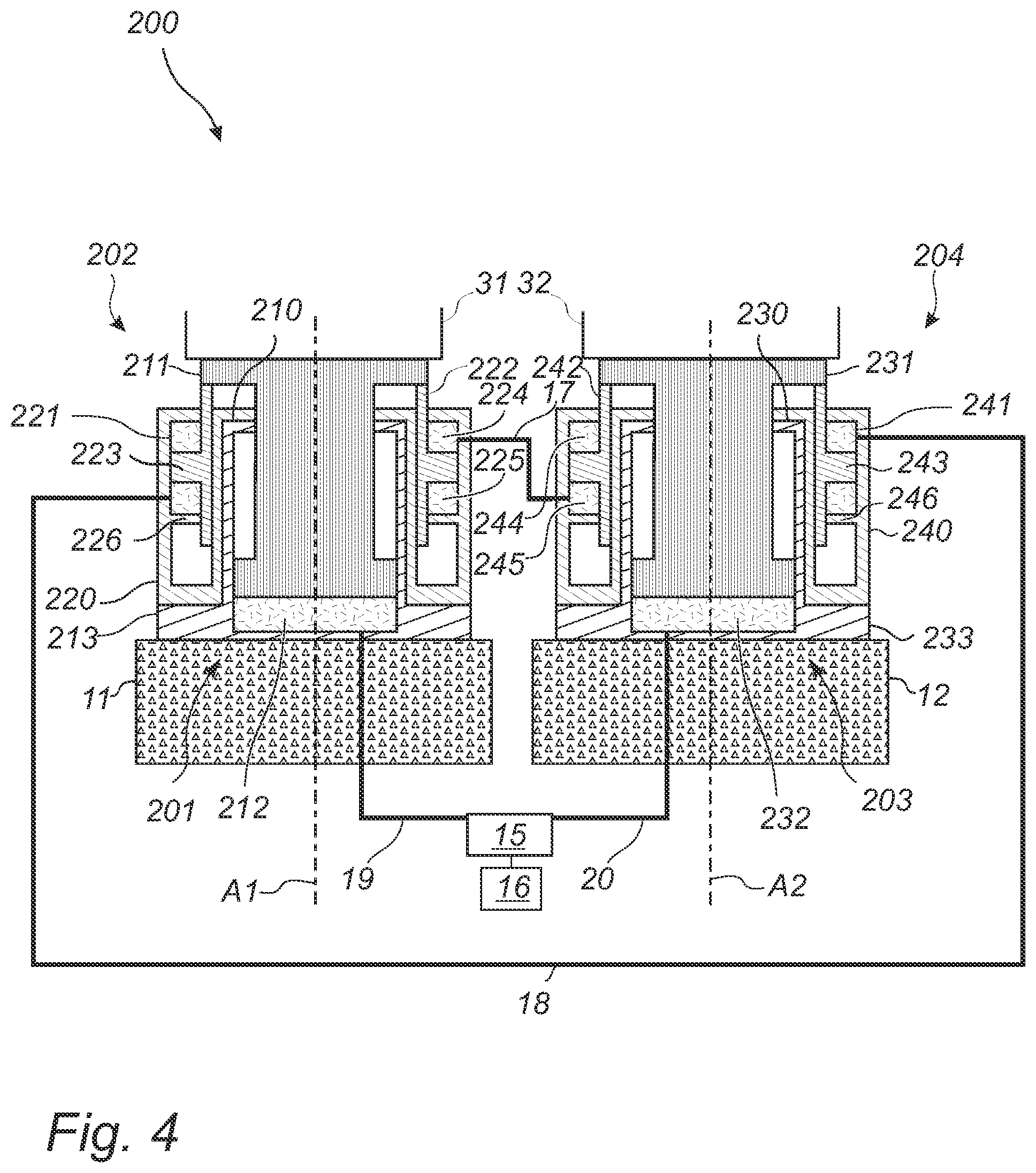 Patent US12564841 Figure 4 – Hydraulic system for a roller crusher