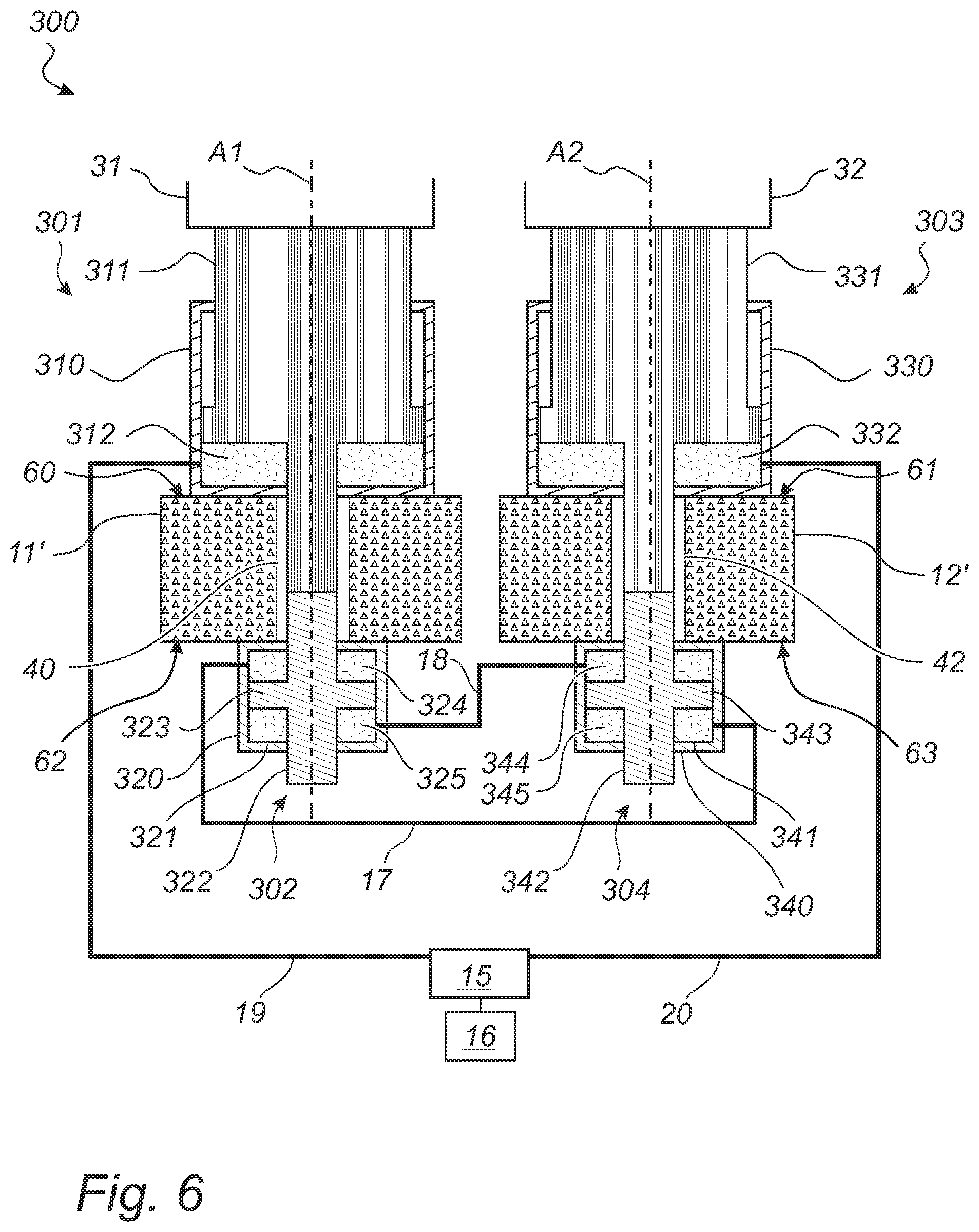 Patent US12564841 Figure 6 – Hydraulic system for a roller crusher
