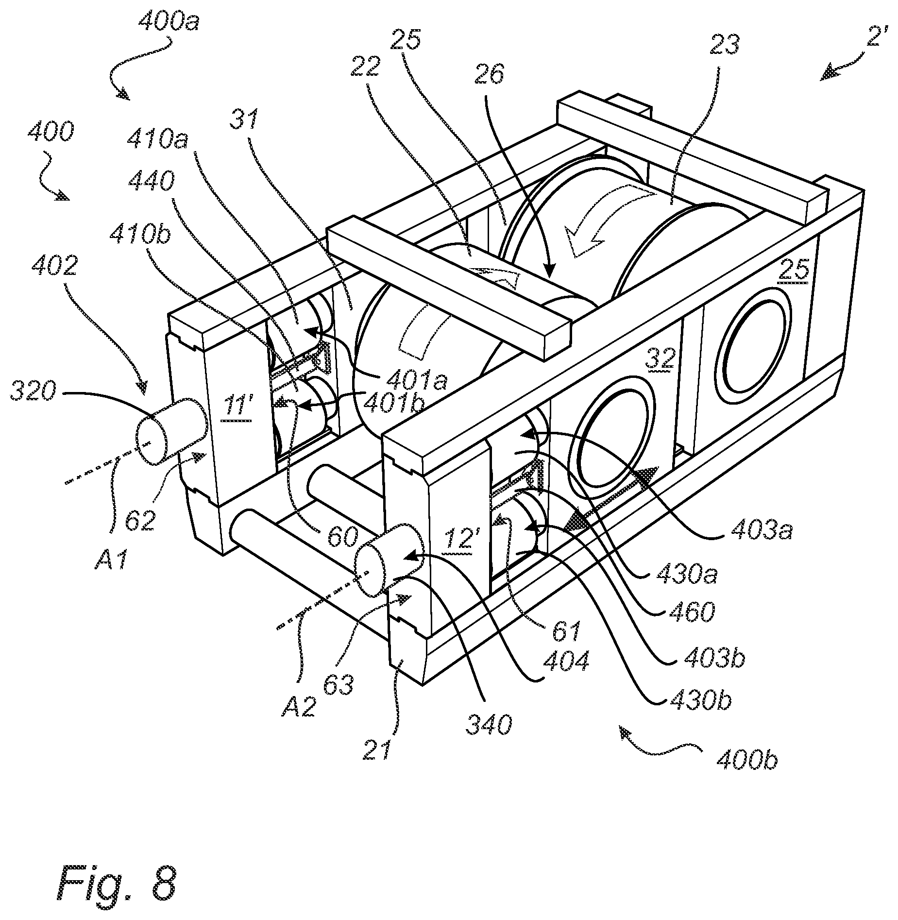 Patent US12564841 Figure 8 – Hydraulic system for a roller crusher