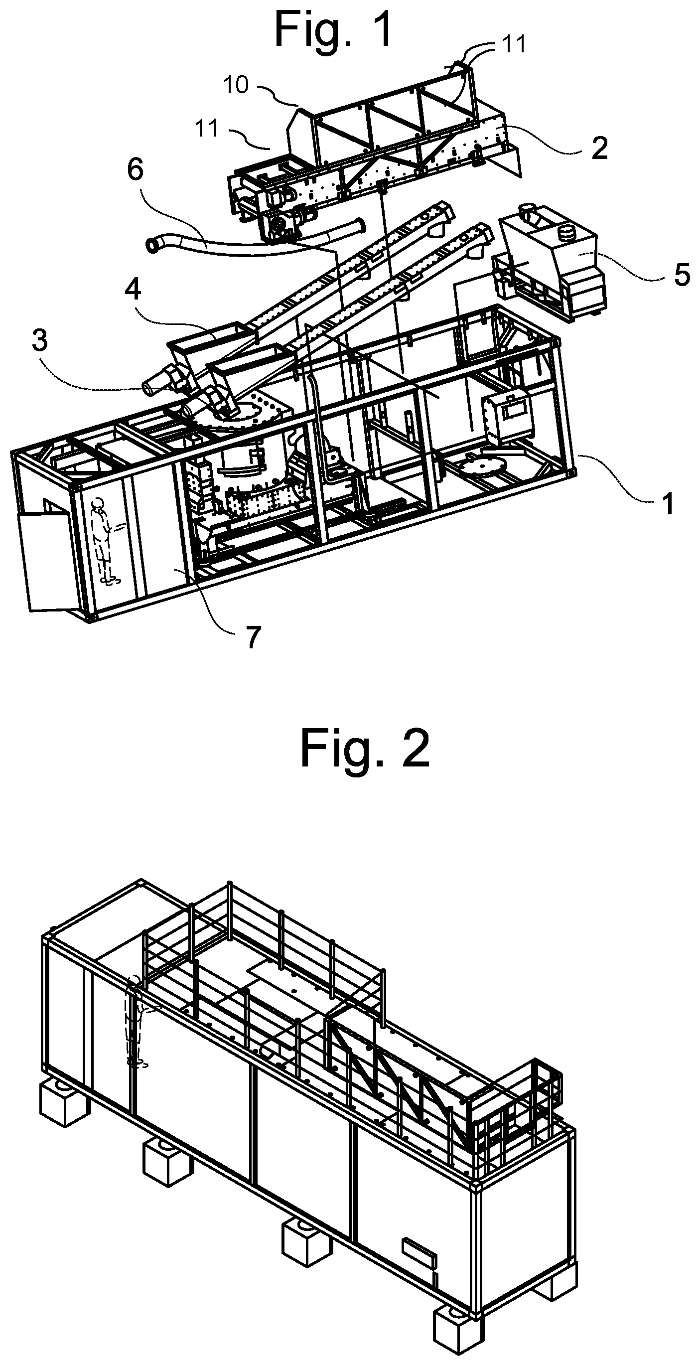 Patent US12564842 Figure 1 – Cross-flow shredder for comminuting material