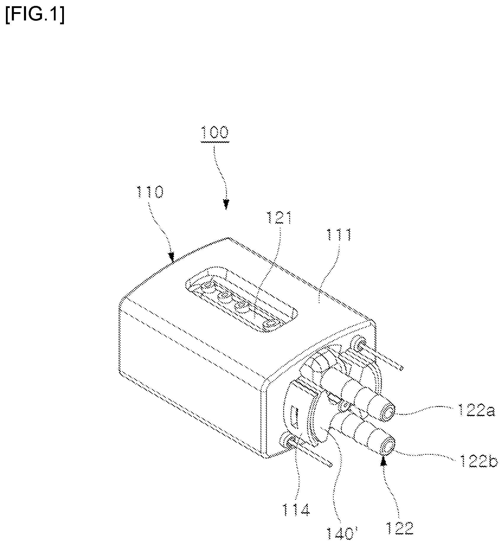 Patent US12564846 Figure 1 – Vibration motor with washing nozzle