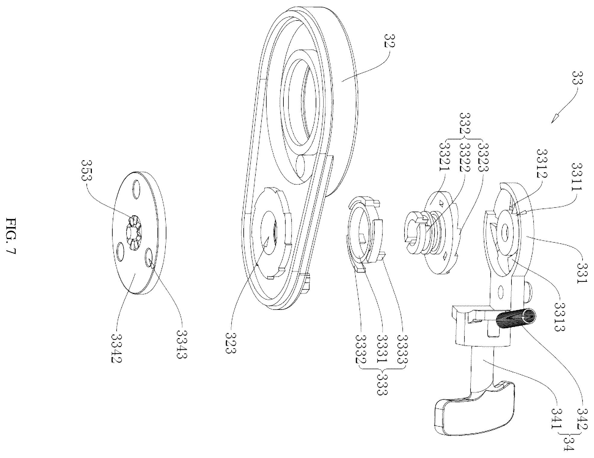 Patent US12564847 Figure 7 – Overhead shower