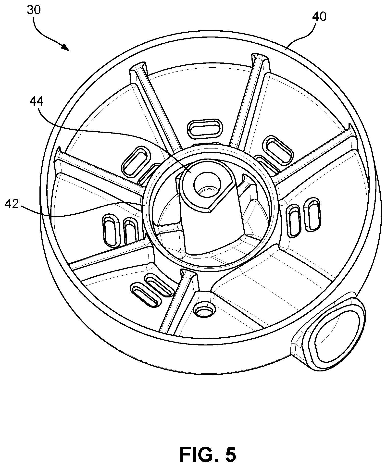 Patent US12564848 Figure 5 – Irrigation sprinkler with multiple patterns and rotation speeds