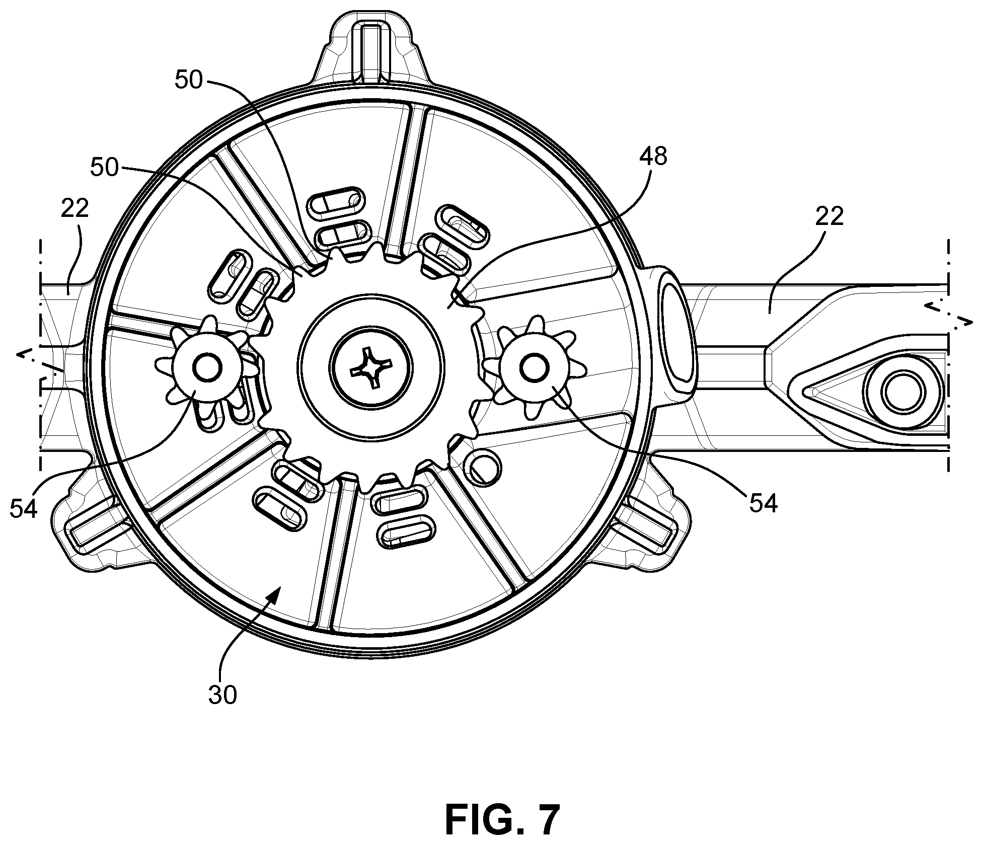 Patent US12564848 Figure 7 – Irrigation sprinkler with multiple patterns and rotation speeds