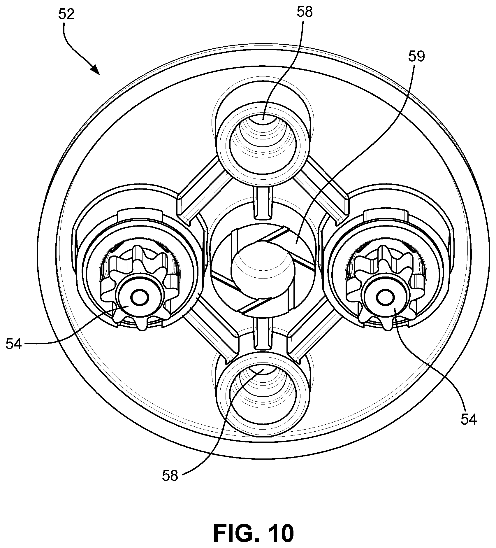Patent US12564848 Figure 10 – Irrigation sprinkler with multiple patterns and rotation speeds