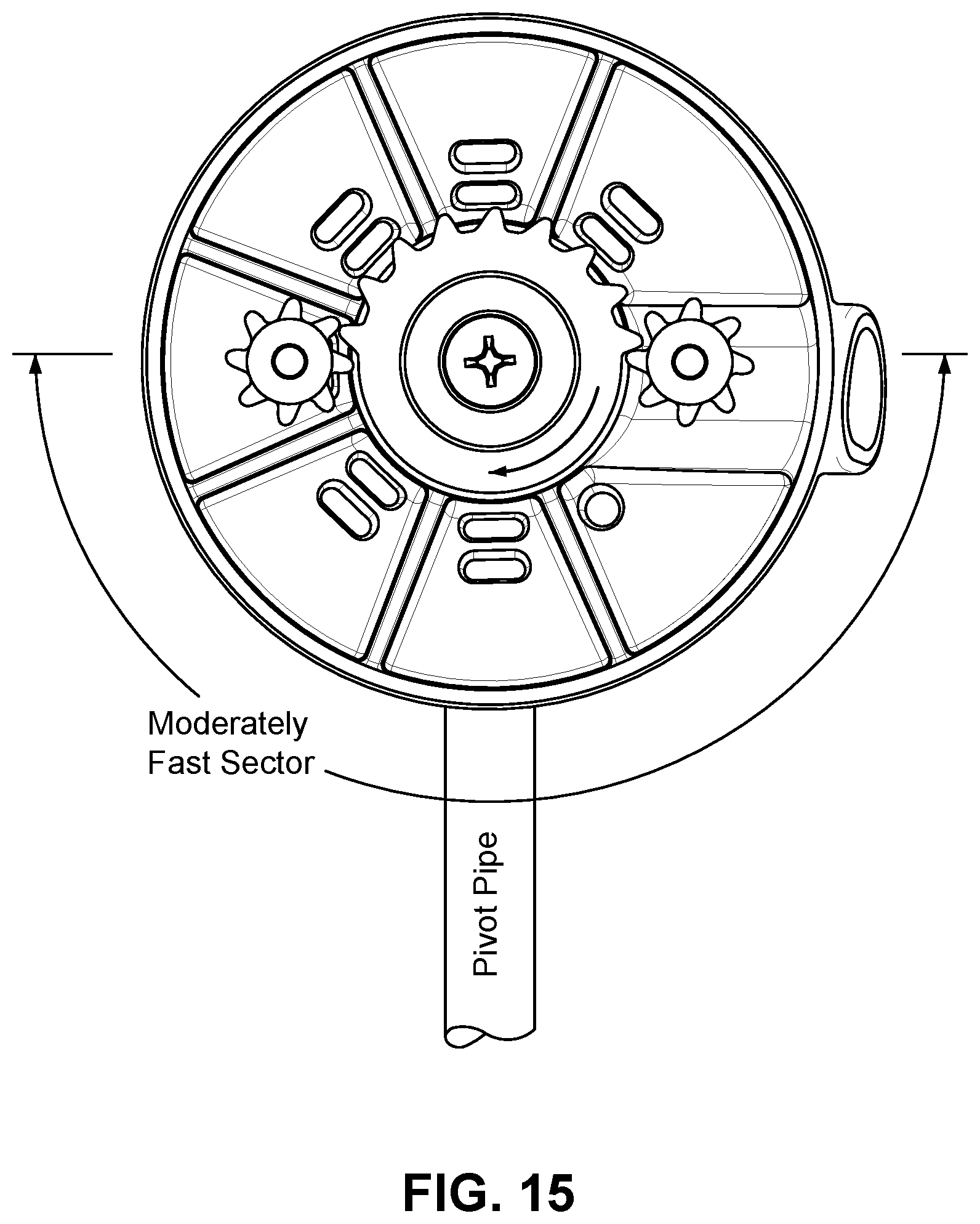Patent US12564848 Figure 14 – Irrigation sprinkler with multiple patterns and rotation speeds